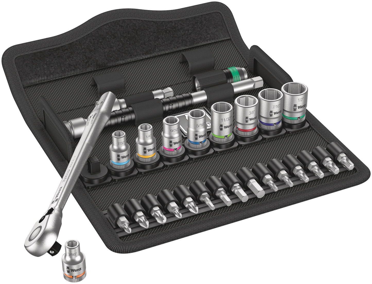 8100 SA 11 Metal Ratchet Set Imperial 1/4 28 pc Switch