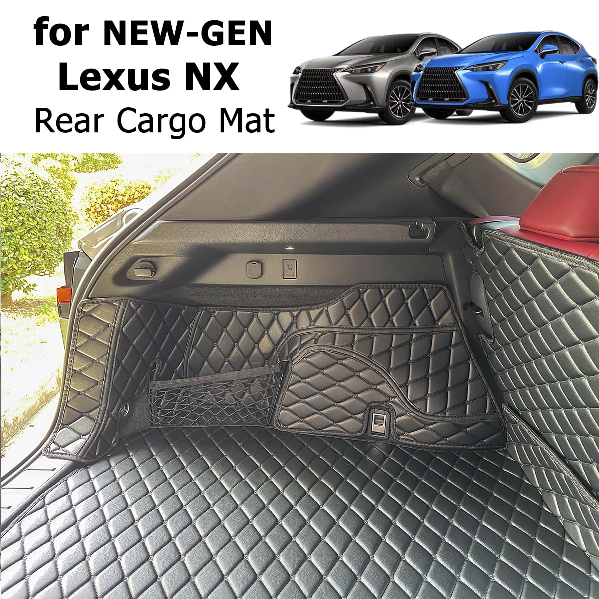 7DEEKEI Cargo Mat for 2022-2025 New Lexus NX250 NX350 NX350H Trunk Mat ＆ Rear Backrest Mat Cargo Liners Lexus NX All Weather Waterproof Accessories