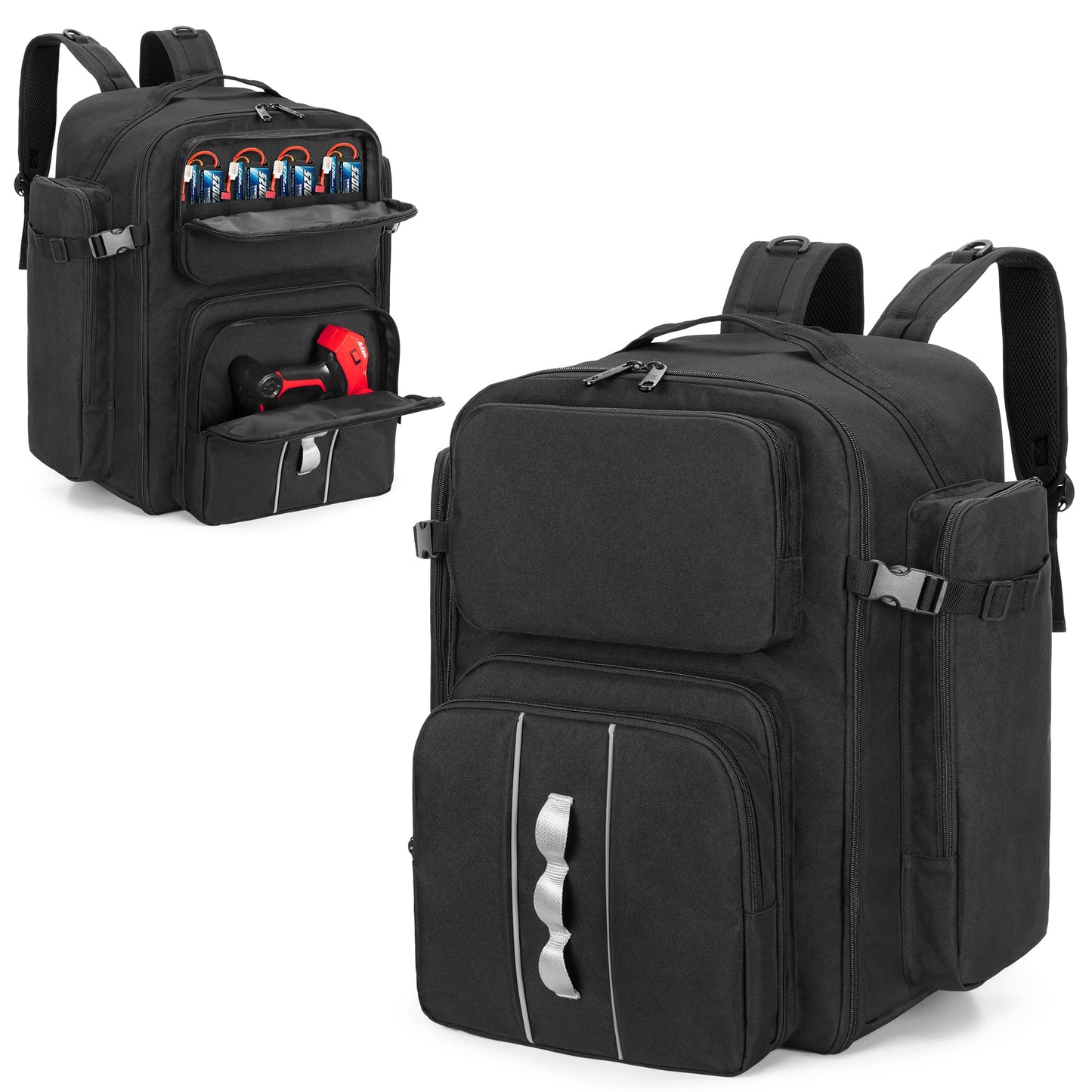 GOBUROS RC Backpack for 1/10 Car, RC Storage Bag with Multi Pockets for Tools and Other Accessories, Easy Carrying with Adjustable Shoulder Strap (Patent Design)