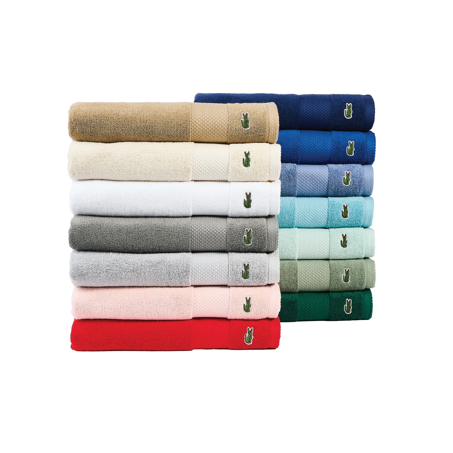 Lacoste Heritage 100% Supima Cotton Bath Sheet, Chalk, 35" x 70" – Highly Absorbent & Quick Drying, Premium Super Soft Bath Towel, Bathroom Essential, Gift for All Occasions, Machine Washable
