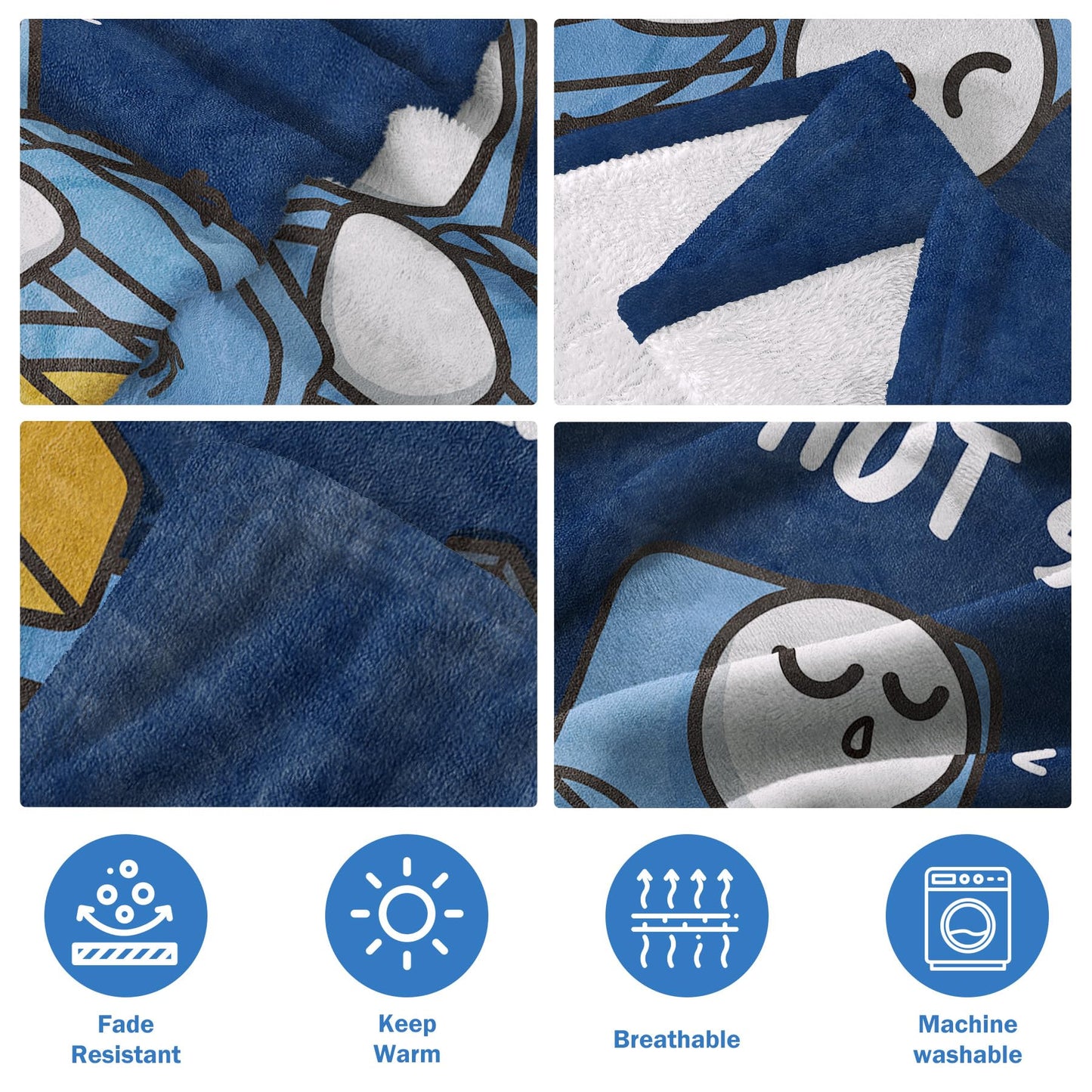 GoMelley Funny Fathers Day Birthday Gift for Dad Husband, Dad is Not Sleeping Blanket, Dads Gifts from Daughter Son, Super Soft Throws Blanket for Couch and Napping, 60" x 80" (Blue)
