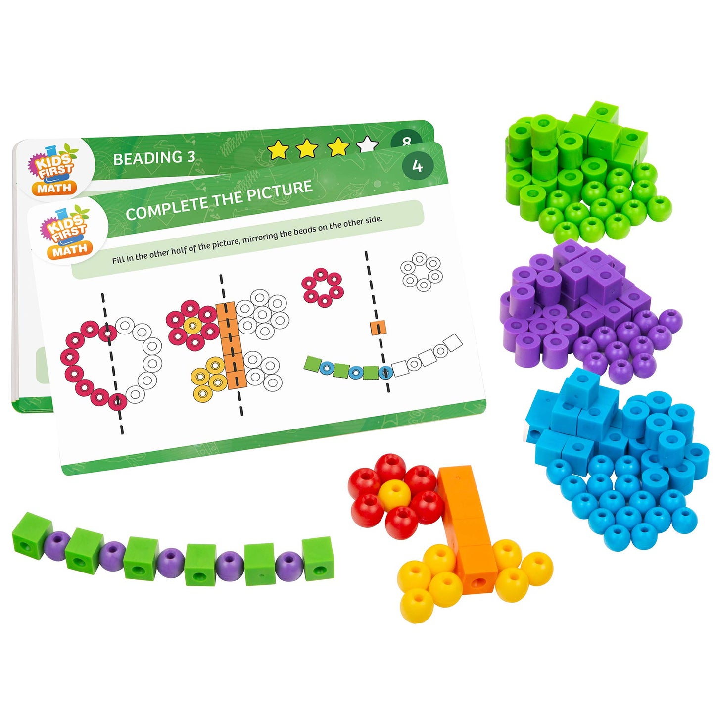 Lacing Beads Math Kit with Activity Cards