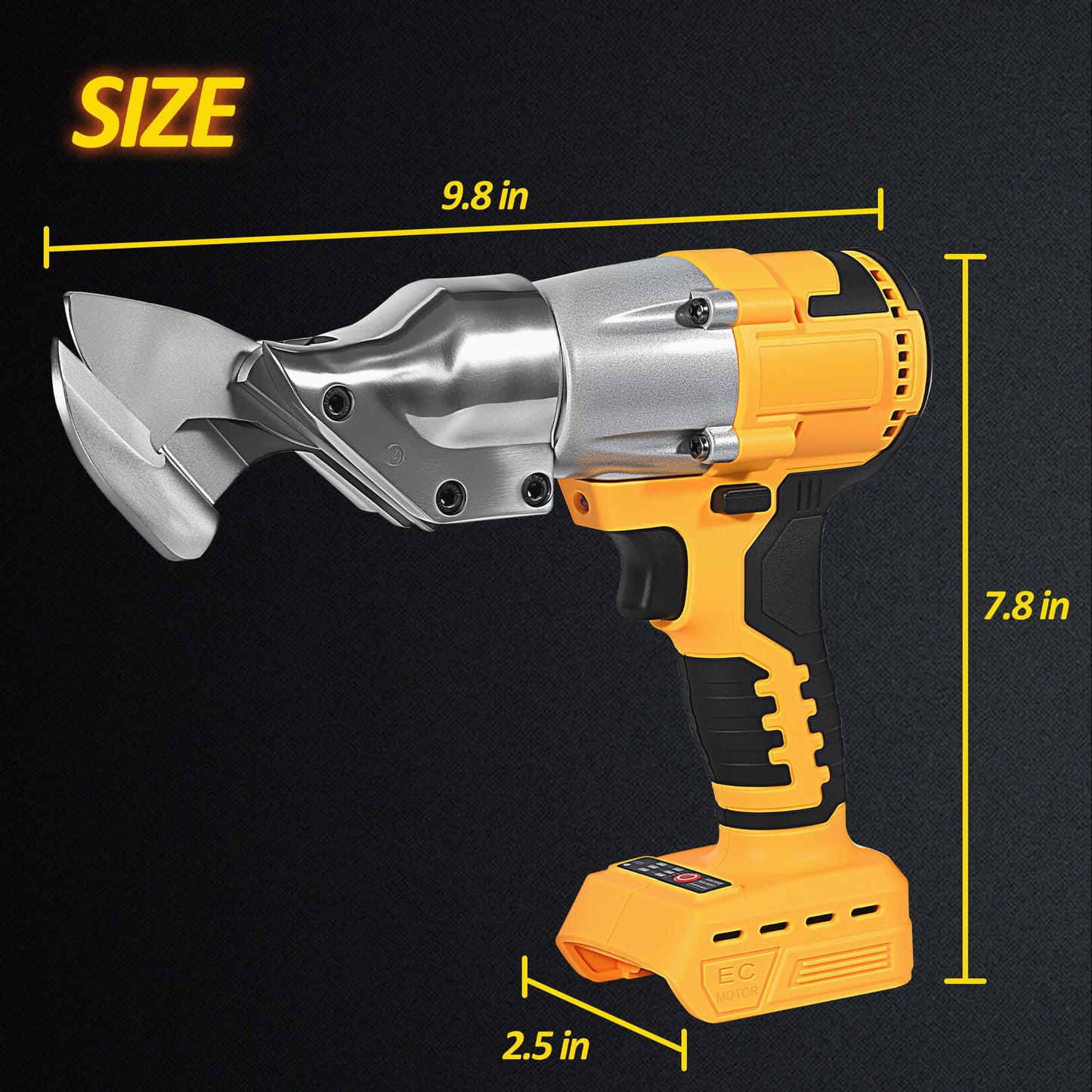 Sheet Metal Cutter, Cordless Metal Shears, Electric Metal Cutting Shears Compatible with Dewalt 20V Max Battery, Power Metal Cutter, Electric Scissors