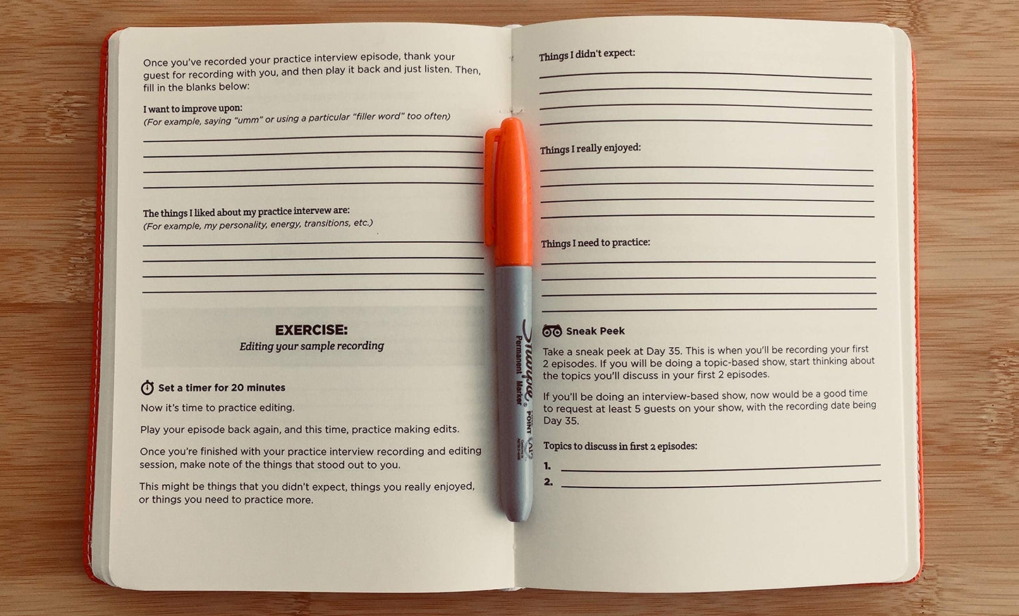 The Podcast Journal, Deluxe Softcover and Non-Dated Step-by-Step Guide, Daily Planner from Idea to Launch in 50 Days! Organizer with Exclusive Bonus