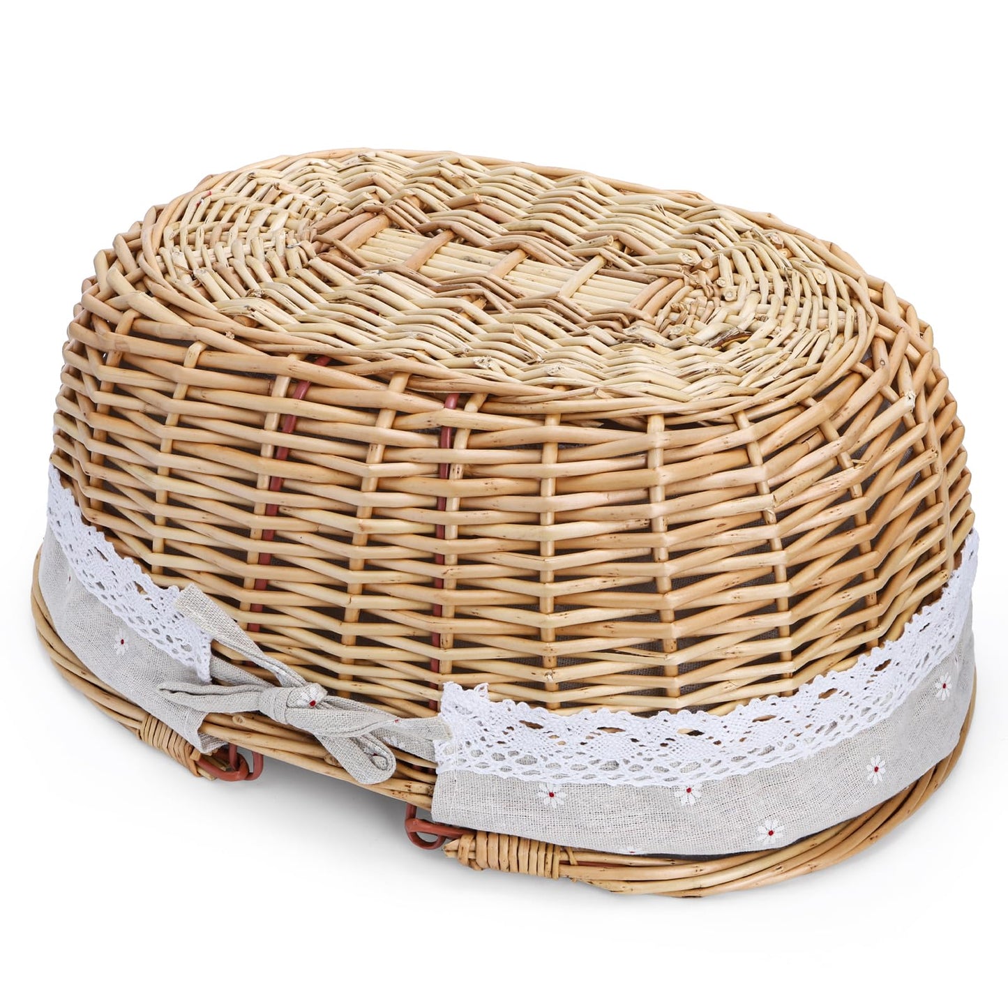 Dicunoy Wicker Picnic Basket with Handle, Large Empty Gift Basket to Fill, Open Top Market Harvest Baskets for Garden, Fruit, Candy, Wine, Easter Egg Gathering, Wedding, Vegetables