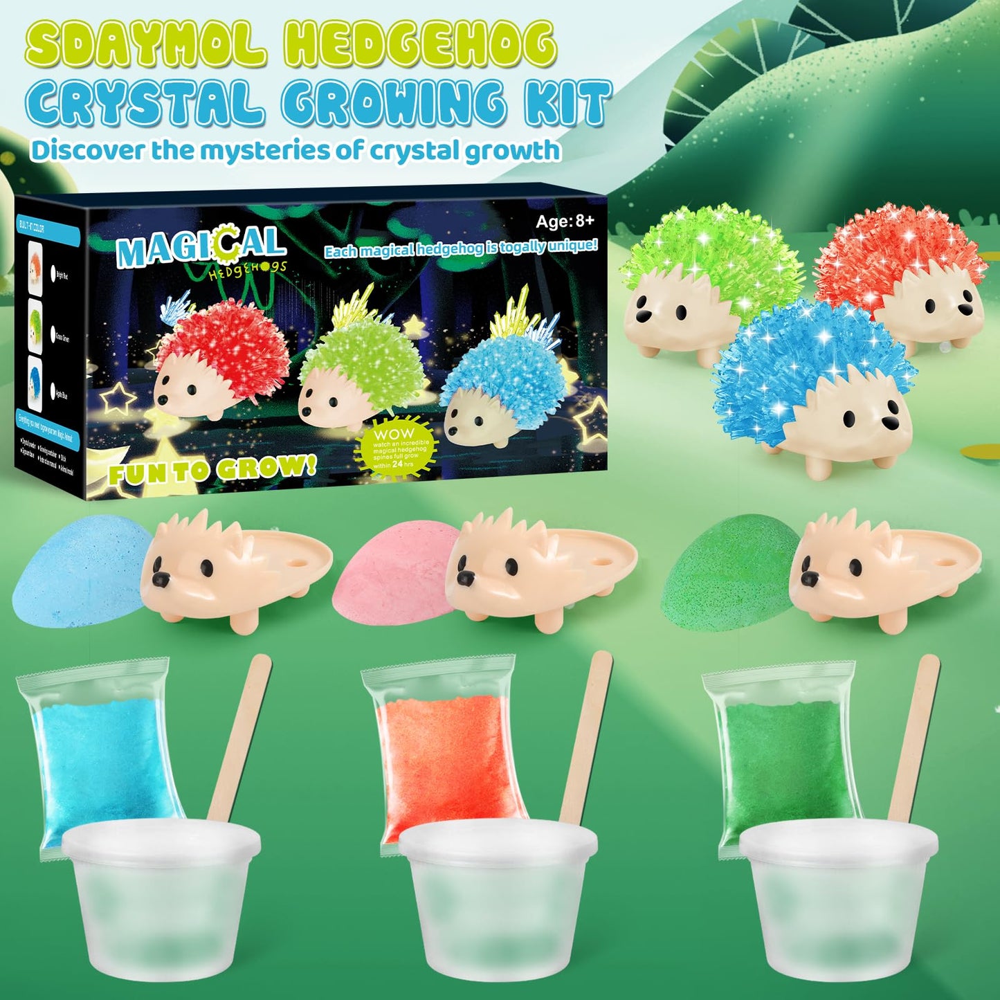 sdaymol Glass Grow Kits, Science Kits for Children from 8-12 Years, DIY Science Experiments, Lab Learning and Educational Toys, STEM Projects, Toy Gifts