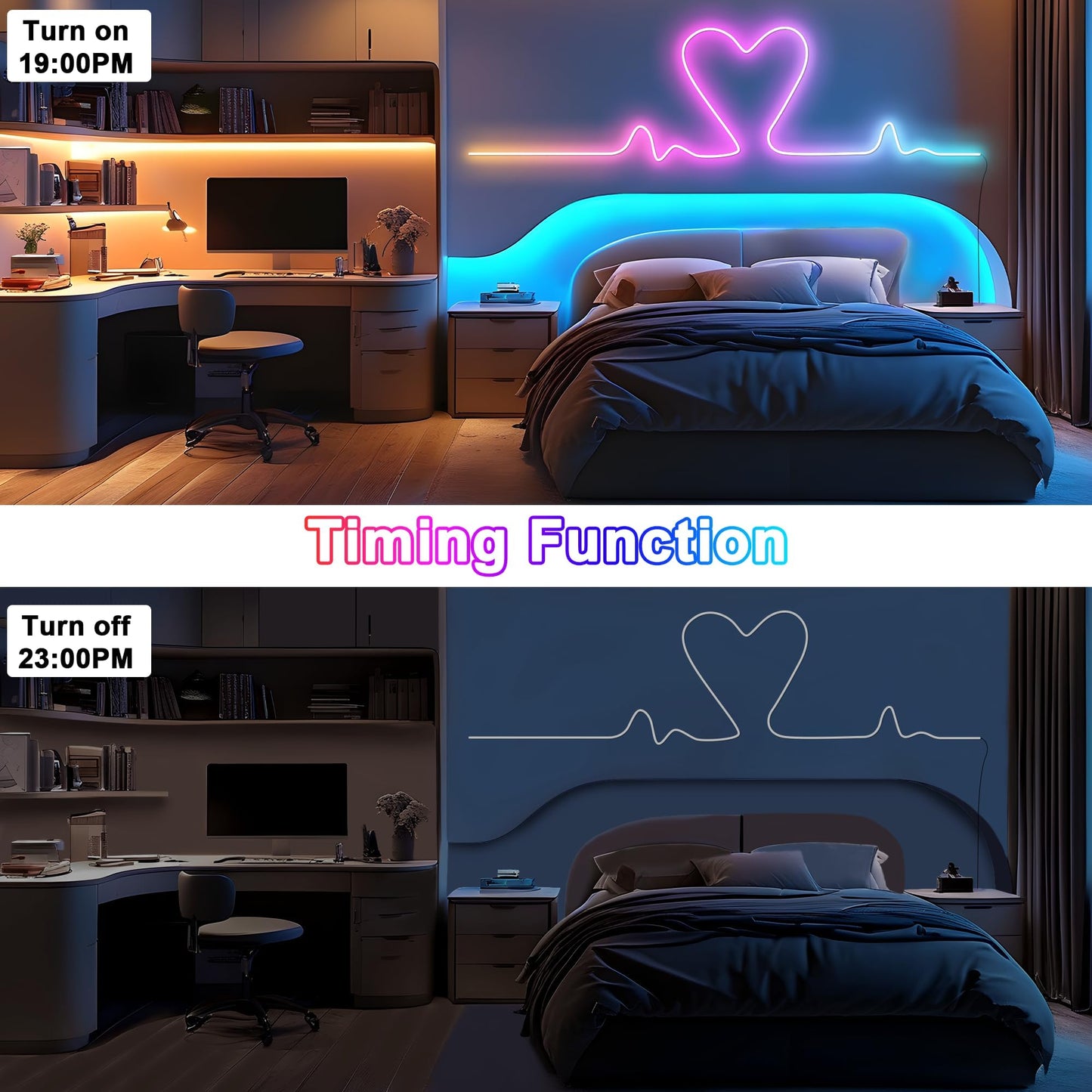 Cozylady RGB Neon Light LED Rope Light,Waterproof Bluetooth APP Remote Control Music Sync Strip Light,24V Flexible DIY Silicone Light for Bedroom Home Indoor Outdoor Decoration