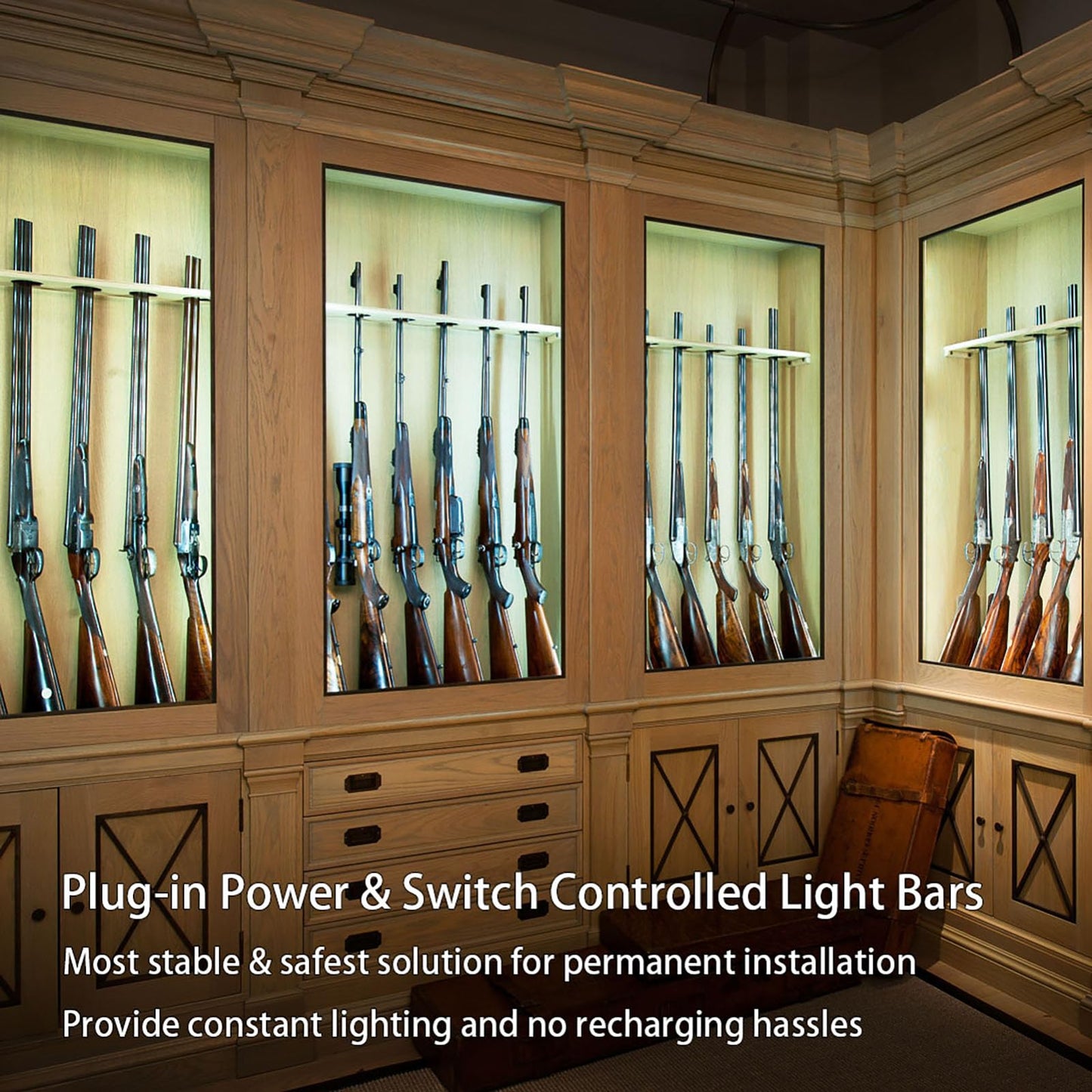 CULAVON Under Cabinet Lights, Plug in, Seamlessly Linkable 12 Inch, 6 Bars+Switch+Extensions, Under Counter Lighting for Kitchen, Closet, Gun Safe, Shelf, Display Case, LED 5000k Daylight