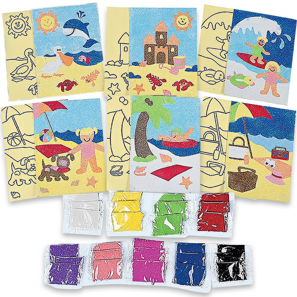 Fun Express A Day at The Beach! Sand Art - Crafts for Kids and Fun Home Activities - VBS Vacation Bible School Supplies/Decor