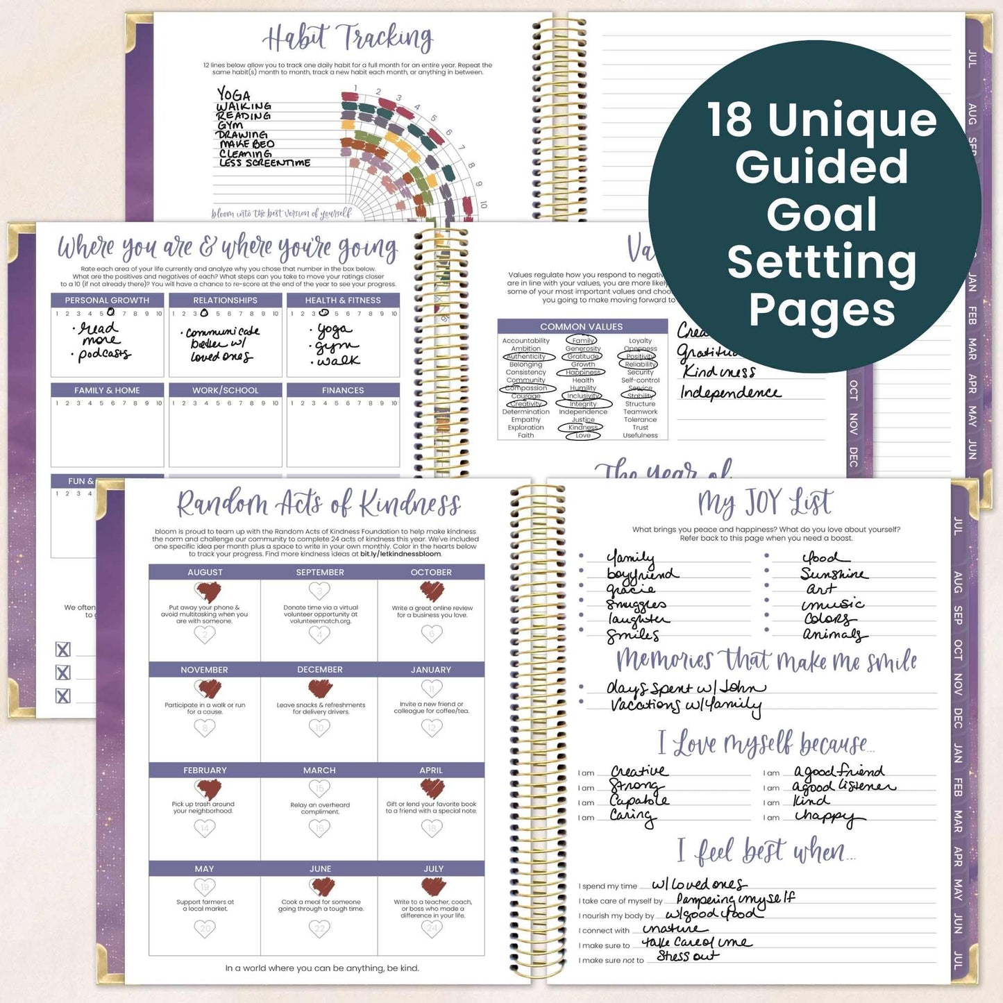 bloom daily planners 2026-2027 Hardcover Academic Year Goal & Vision Planner (July 2026 - July 2027) - 13 Months Weekly & Monthly Agenda Organizer - 7.5" x 9" - Good Things Are Coming