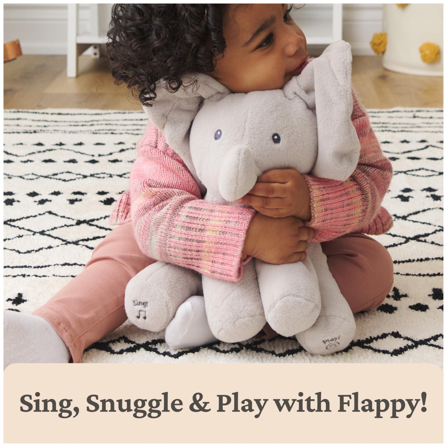 Baby GUND Animated Flappy the Elephant Plush, Singing Stuffed Animal Baby Toy for Ages 0 and Up, Gray, 12"
