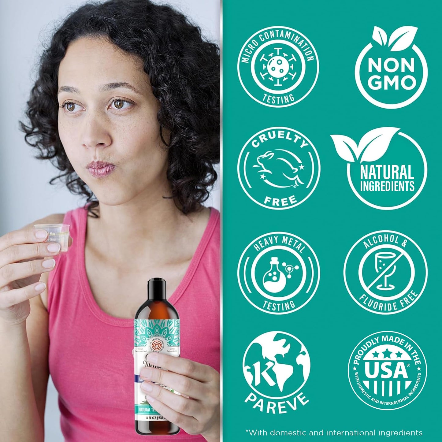 GuruNanda Coconut Oil Pulling, Fresh Breath & Whitening Mouthwash, 7 Essential Oils & Vitamins for Healthy Teeth & Gums,Alcohol-Free, 3X8 oz