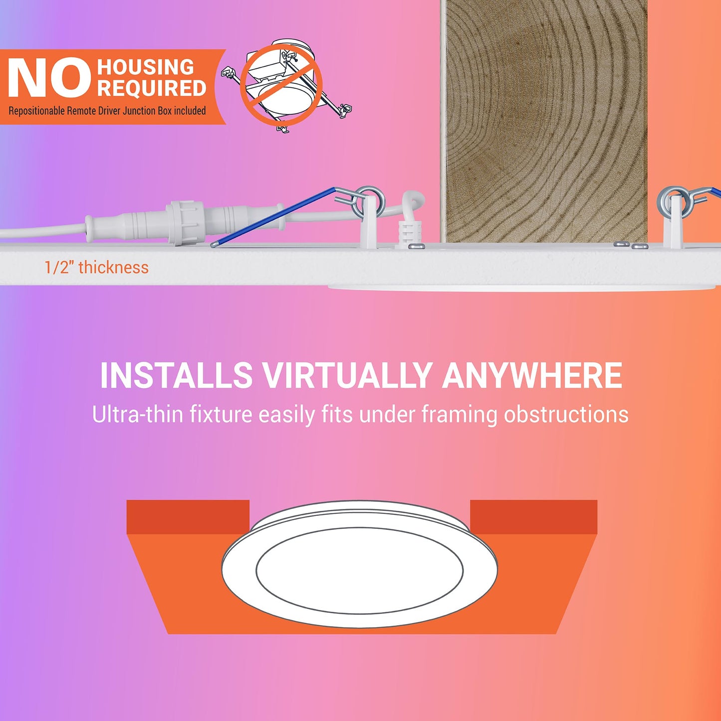 HALO 4” Smart Wi-Fi Slim Canless Recessed LED Downlight Powered by WiZ Pro, Dimmable Full Color with Smart Home Integration - HLB4069WZRGBWMWR