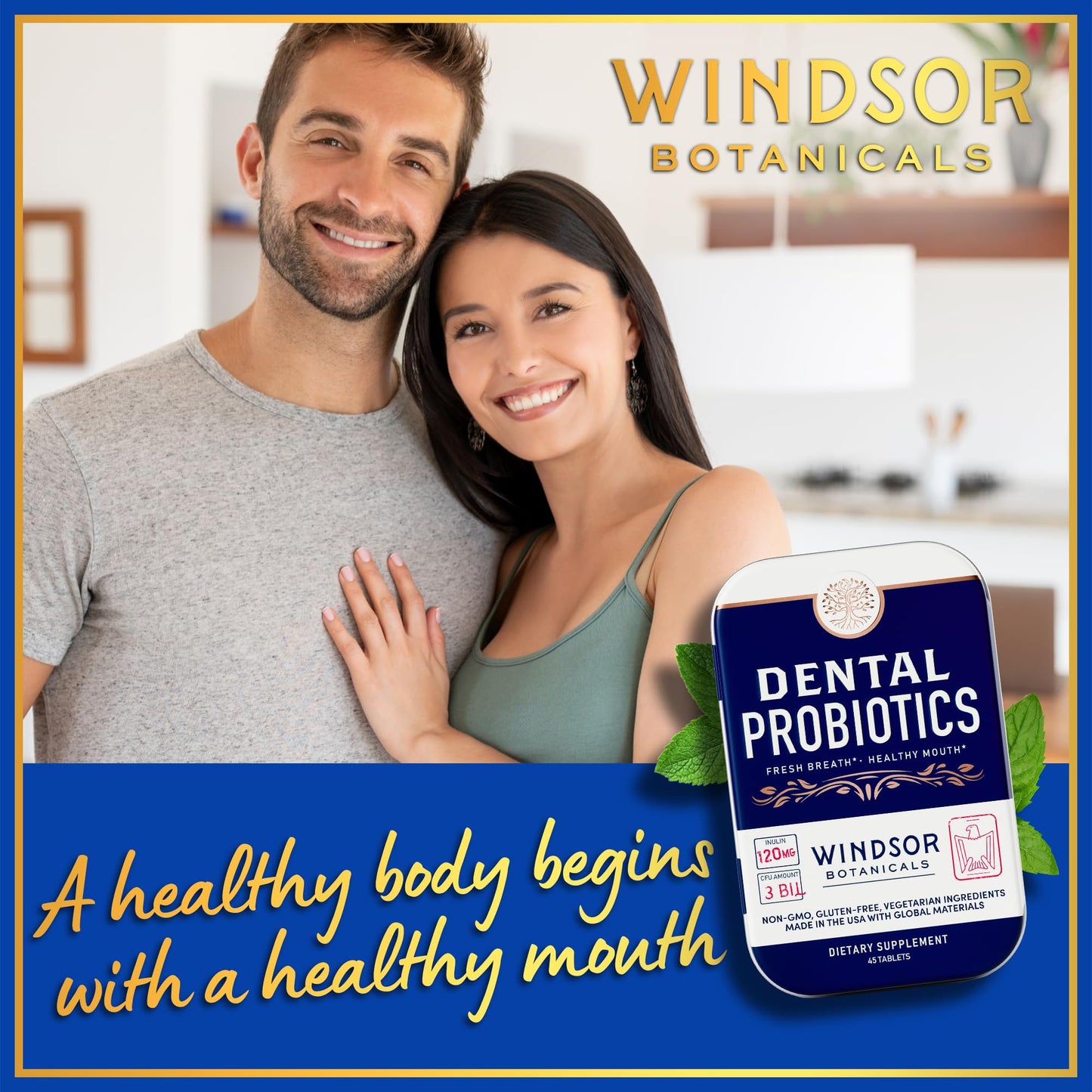 Dental Probiotics for Teeth and Gums - Oral Probiotics for Mouth Bad Breath - 3BN CFU Lactobacillus Salivarius Tablets Paracasei Rhamnosus Streptococcus - 90 Chewable Dental Probiotic in Travel Tins