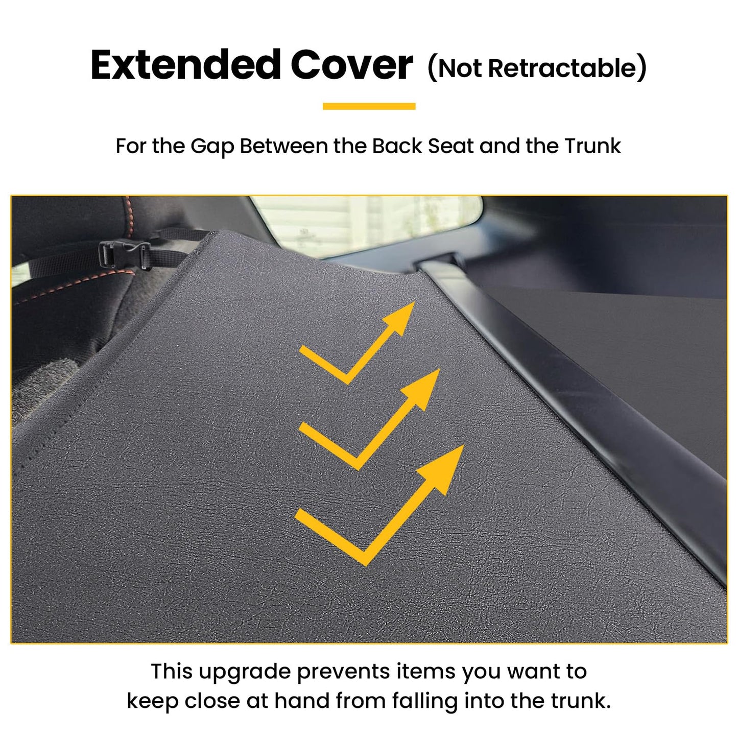 Drytuns Cargo Cover for Honda CRV 2026 2025 2024 2023, Retractable Cargo Trunk Cover for Honda CRV 2023-2026 (Leather - Extension & Straps)