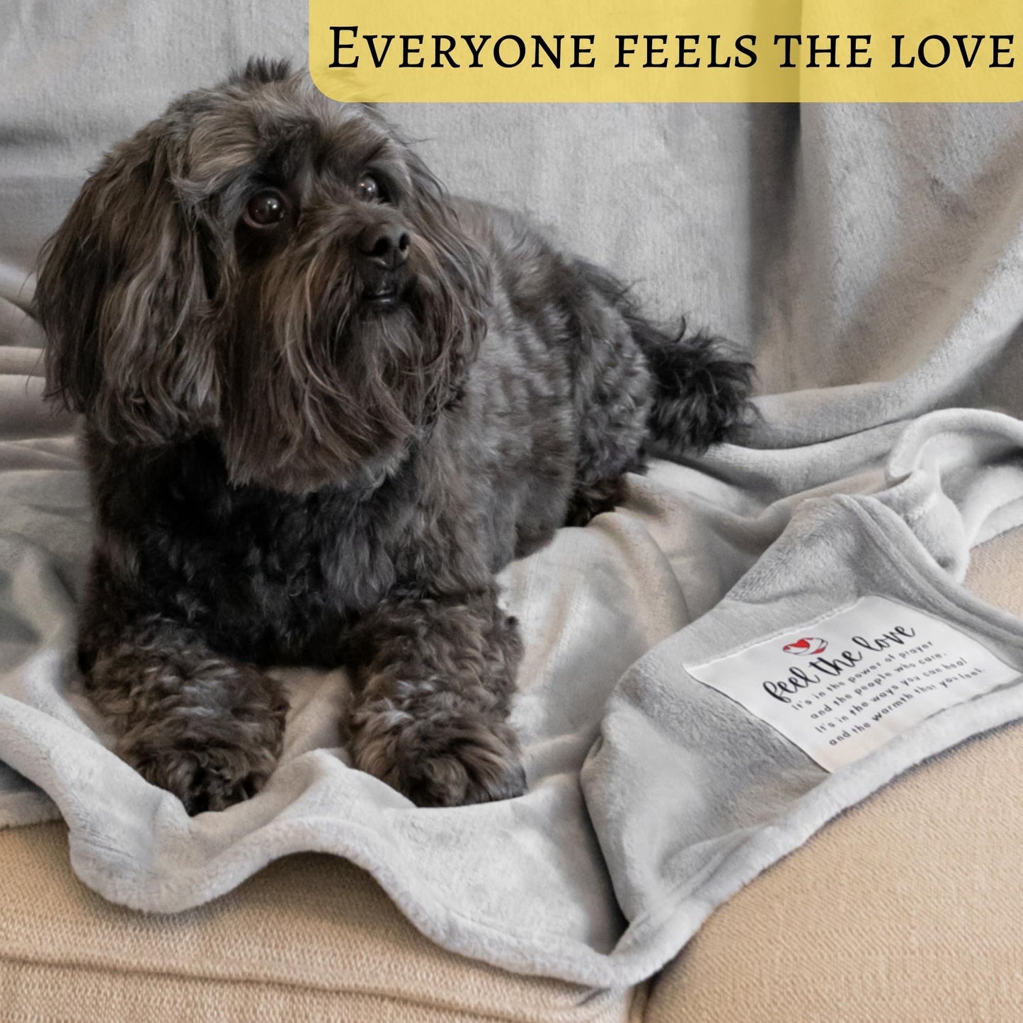 Get Well Blanket - Healing Blanket - Inspirational Blankets for Women/Men - Get Well Soon Gifts - Warm Hugs - Soft Fleece Throw Blanket - Strength - Healing Thoughts (Gray Fleece 50x65)
