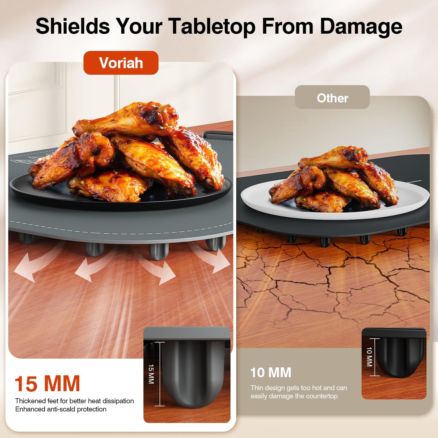 Food Warming Mat, Voriah Electric Warming Tray, Silicone Warming Mat for Food, Heating Mat for Food with 8 Adjustable Temperature 8 Hours Timing, Versatile Food Warmers for Parties Buffets