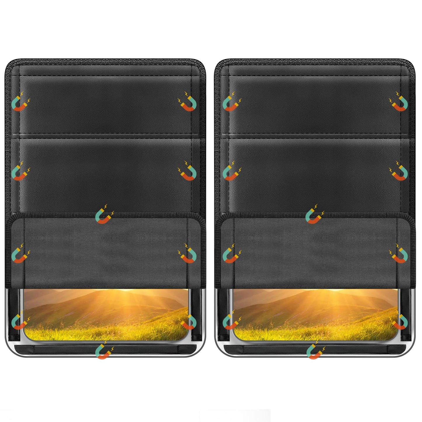 RV Door Window Shade Cover 2 Pack- Magnetic RV Blackout Window Cover with UV Protection and Privacy Features (25 * 16 in) Foldable Magnet Design, Waterproof Fabric, and Reflective Silver Coating