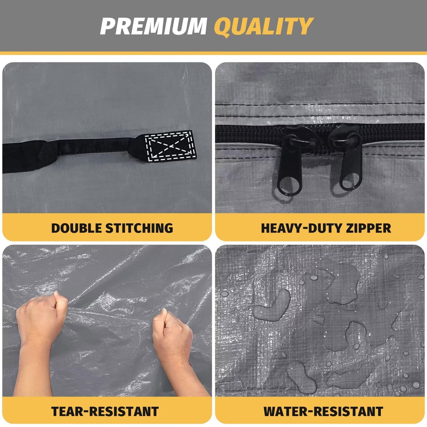 Mattress Bags for Moving and Storage, BETU Twin Mattress Protector Waterproof Mattress Cover with 8 Heavy Duty Handles and Zipper Extra Thick Moving Supplies for Dorm Bed (2 Pack:77x42x13.5 Grey)