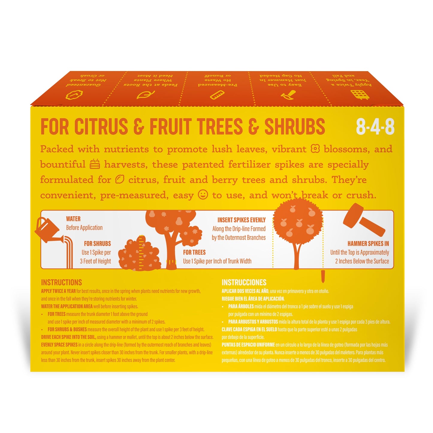 SimplyGro Fertilizer Spikes for Citrus & Fruit Trees & Shrubs (24 Spikes - 6.0 Lbs)