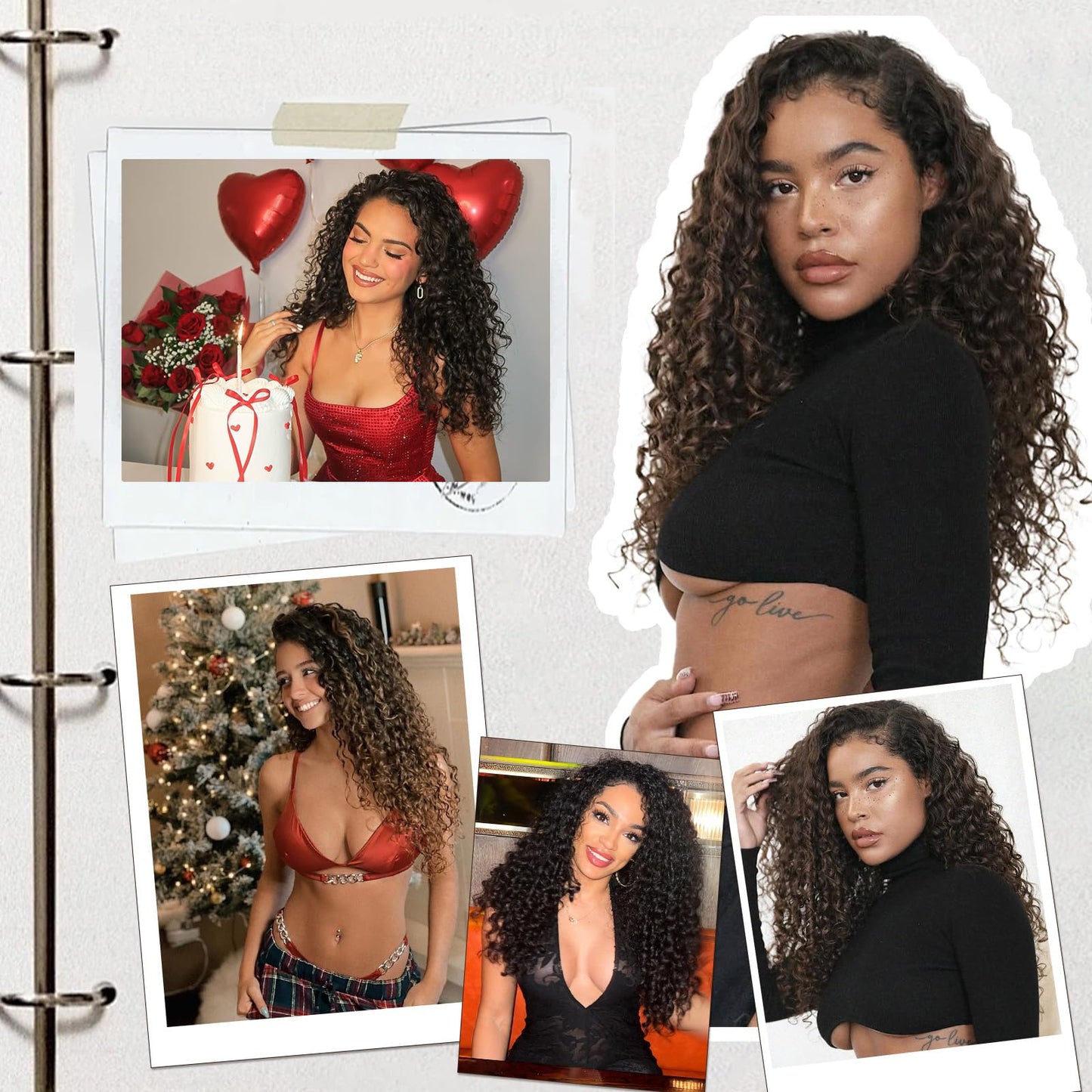 13x4 Black Synthetic Lace Front Wigs for Women 24 inch Long Curly Wavy Wig with Baby Hair Pre Plucked Heat Resistant Wig for Daily Use