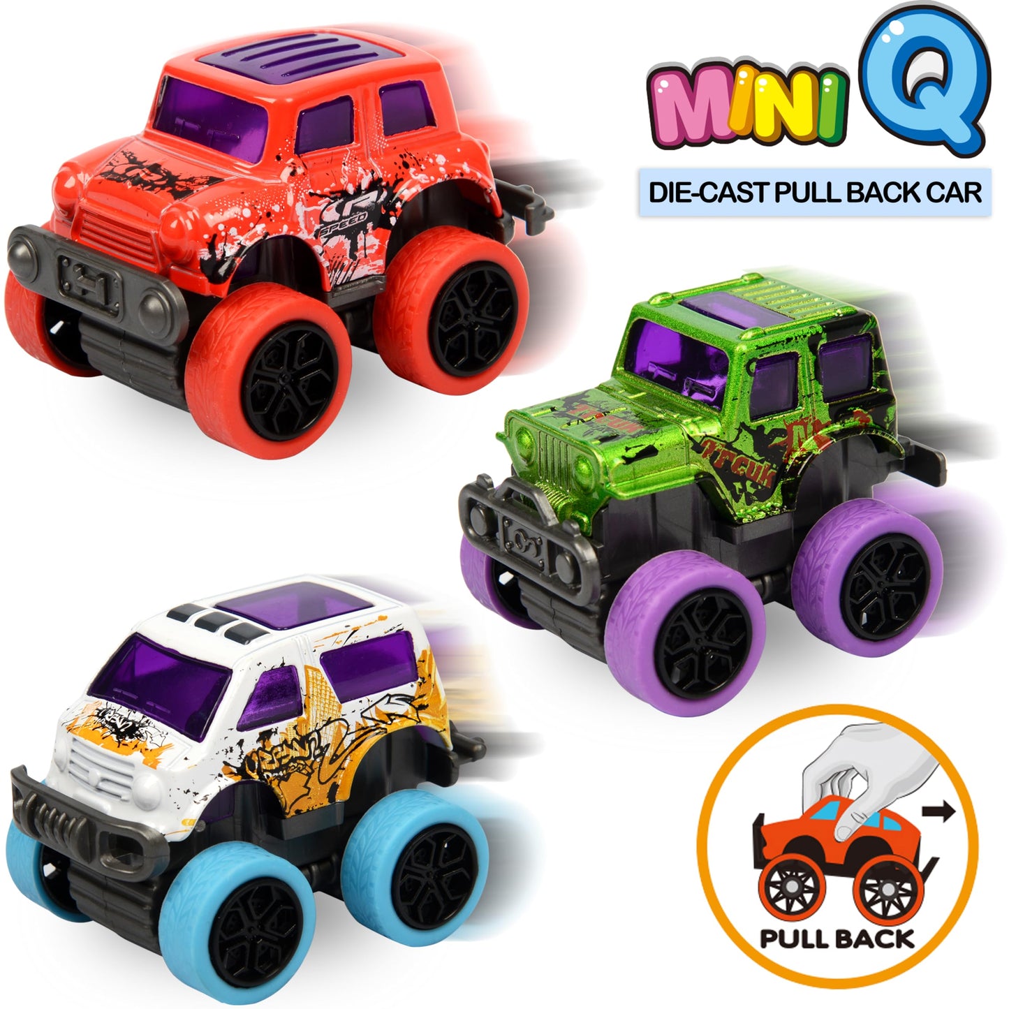 Neureyte 32 Pack Die-cast Mini Monster Truck for Boys and Girls,Pull Back Alloy Trucks Toy,Mini Pull Back Cars,Die-cast Race Cars for Kids Party Favors