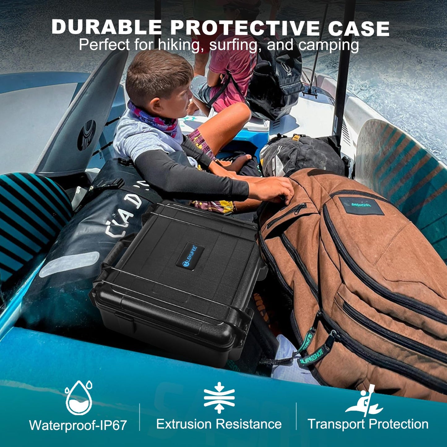 Lekufee Waterproof Hard Case for DJI Flip,Fly More Combo,DJI RC 2,RC N3/N2,Battery(9 pcs),Charging Hub and More Accessories(Case Only)