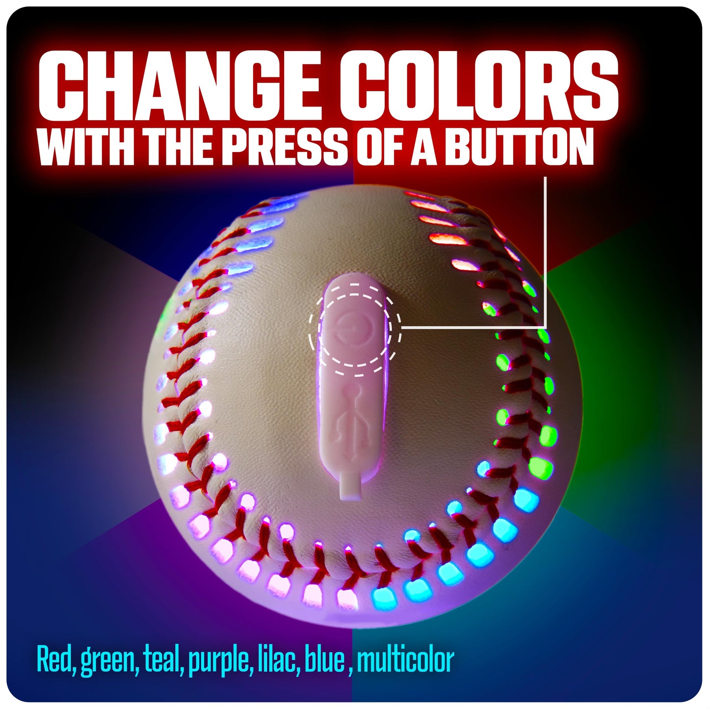GlowCity Light up Baseball - Leather
