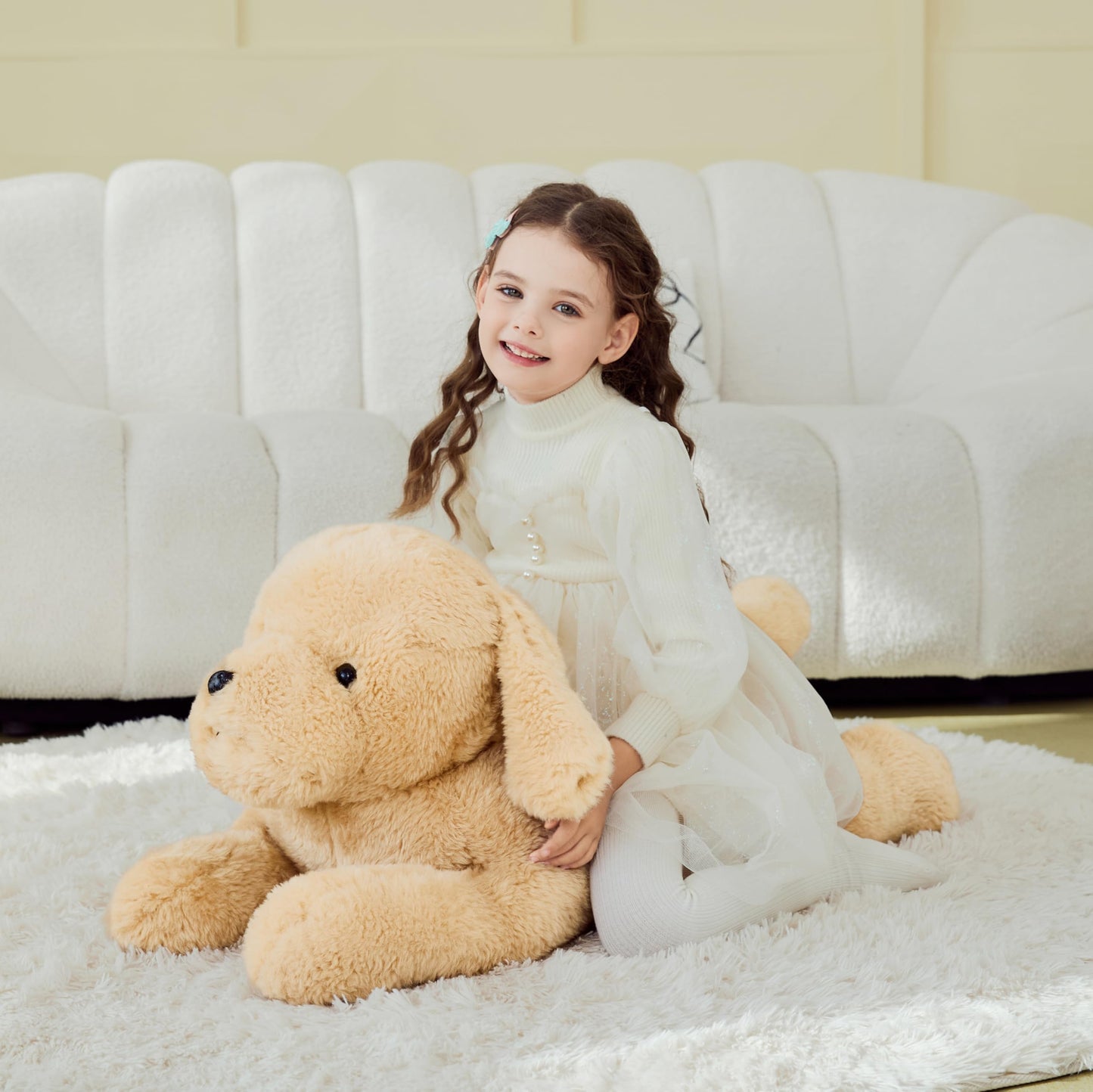 IKASA Giant Dog Labrador Stuffed Animal Plush Toy,Puppy Big Large Jumbo Soft Toys,30" Huge Size Cute Fluffy Plushy Oversized Plushie,Gifts for Kids