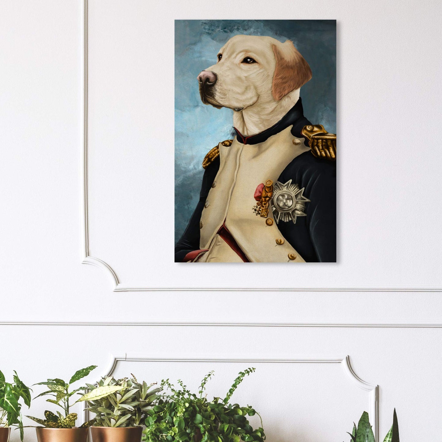 Wynwood Studio Animals Wall Art Canvas Prints 'Gentleman Lab' Home Décor, 24" x 36", Brown, Blue
