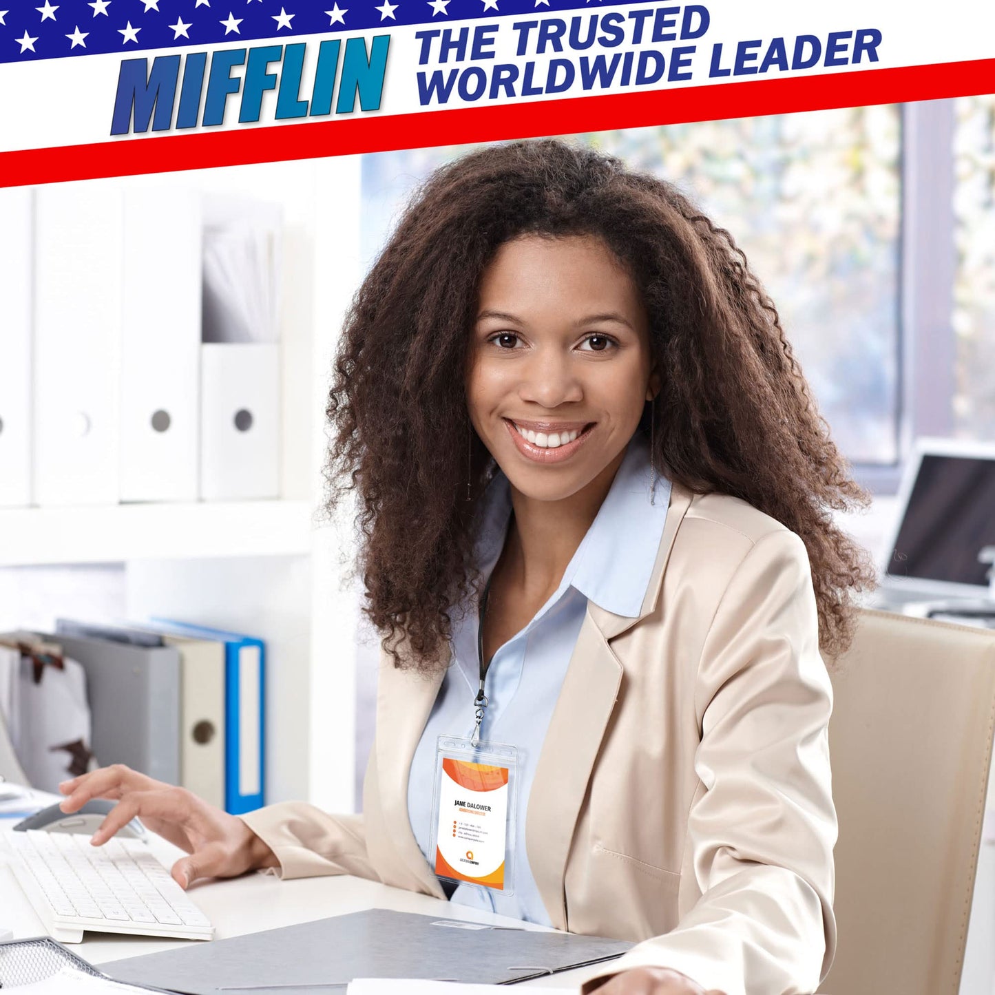 Mifflin-USA Passport & Card Holders (Clear, 4x6 Inches, 250 Pack), Extra Large ID Name Badge Holder, Zipperless Vertical Plastic Card Holders