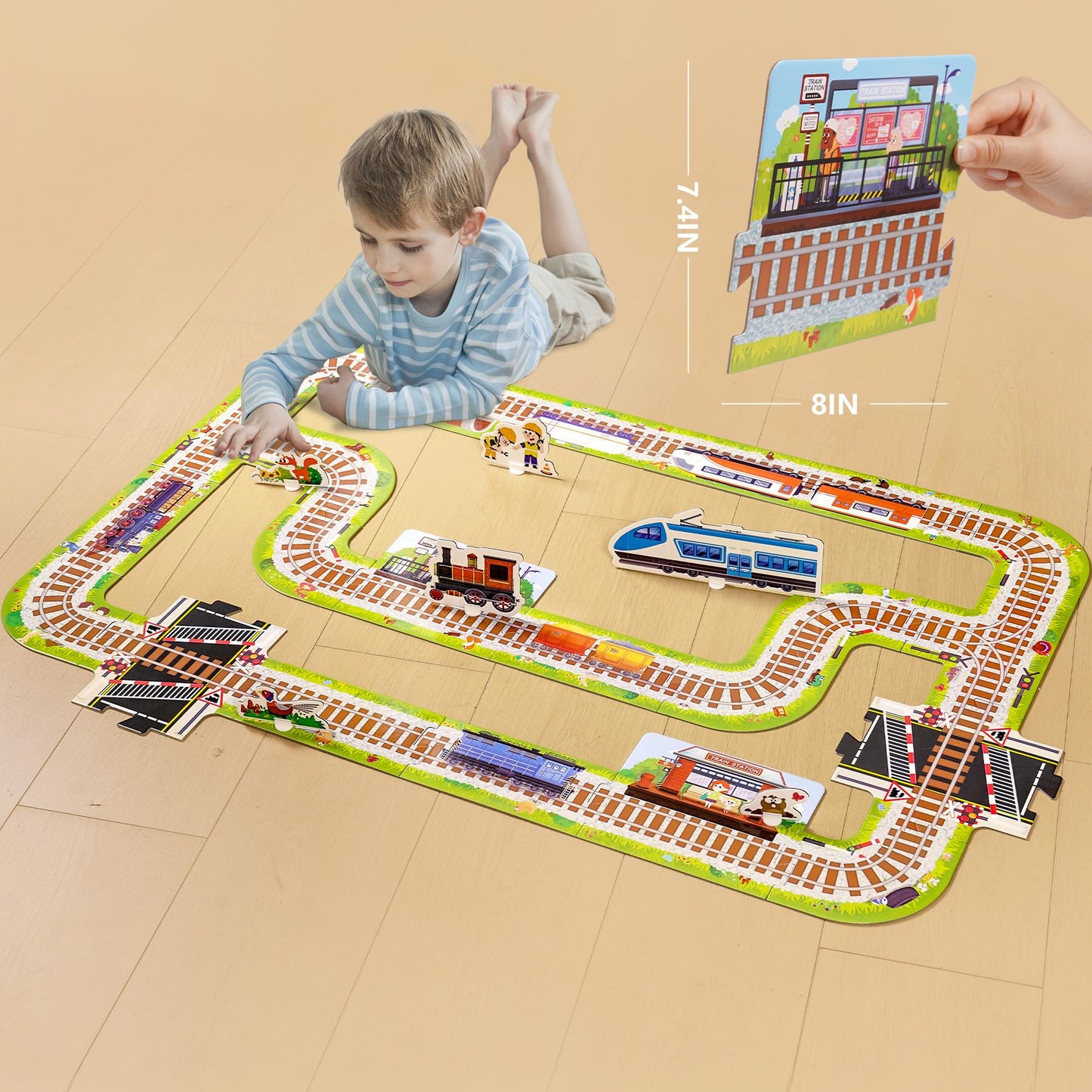 TOI Gaint Floor Puzzle for Kids Ages 3 and Up, 2x3 Feet City Floor Puzzles for Toddlers 3-5, Extra Large Preschool Learning Jigsaw Puzzles for Boys and Girls
