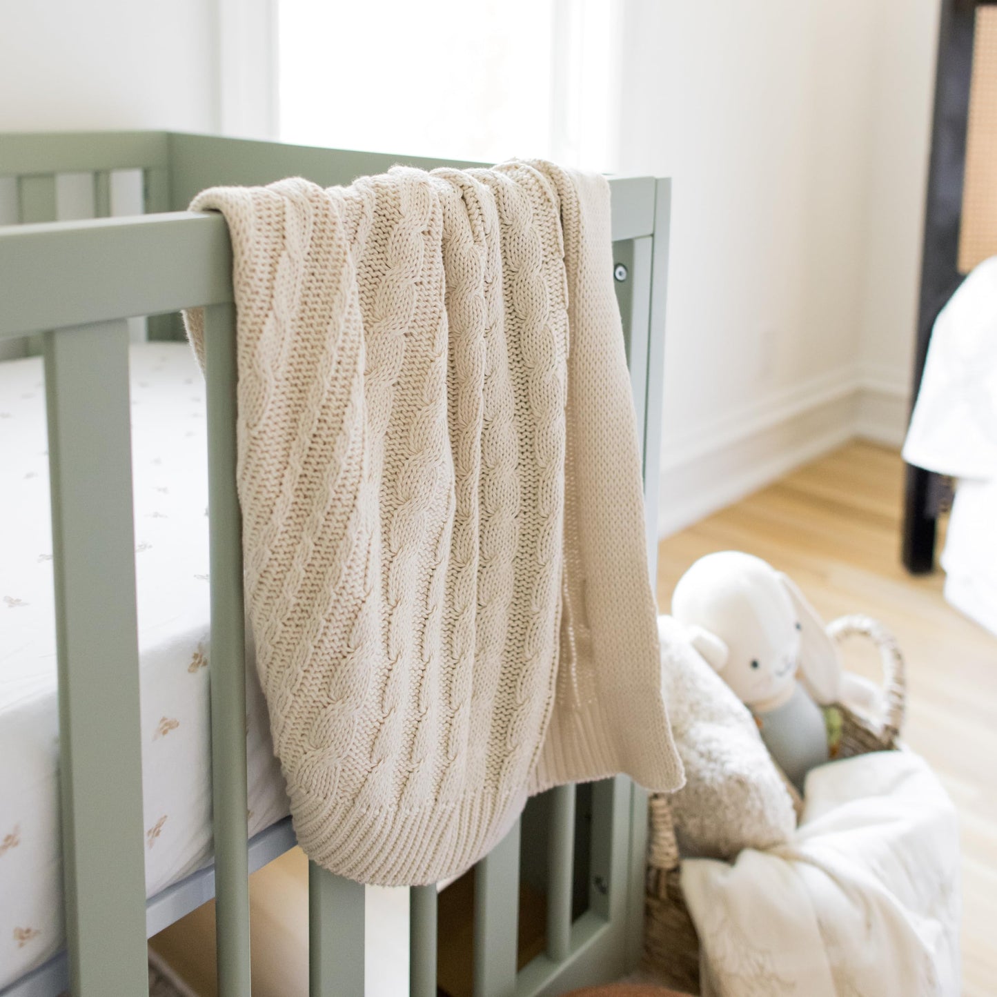 Burt's Bees Baby Infant Blanket, Cable Knit, Made with 100% Soft Breathable Organic Cotton, Nursing Blankets, Machine Wash Baby Newborn Essentials, Size 30 x 40 Inch