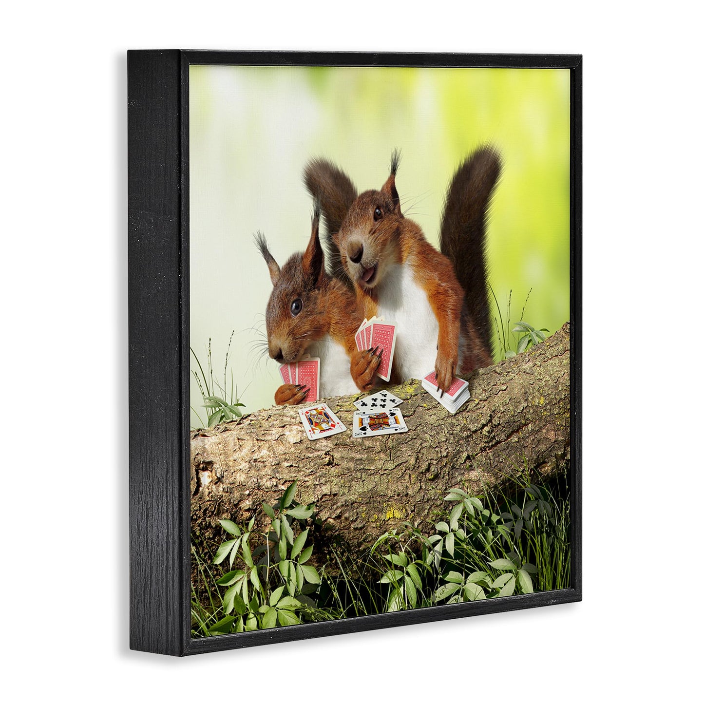 Stupell Industries Silly Squirrels Playing Card Games Tree Branch, Design by Chiara
