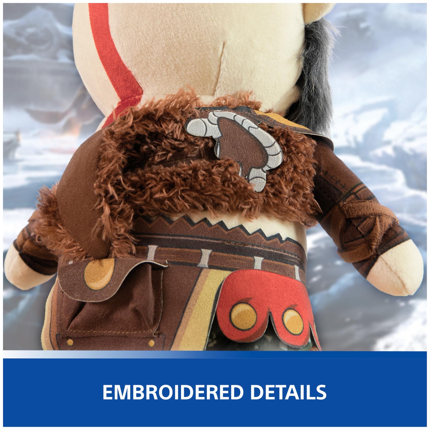 PlayStation, God of War Ragnarok, Premium 10-Inch Kratos Collector Grade Plush Toy, Cute Plushies and Kids Toys for PS5 Fans of All Ages