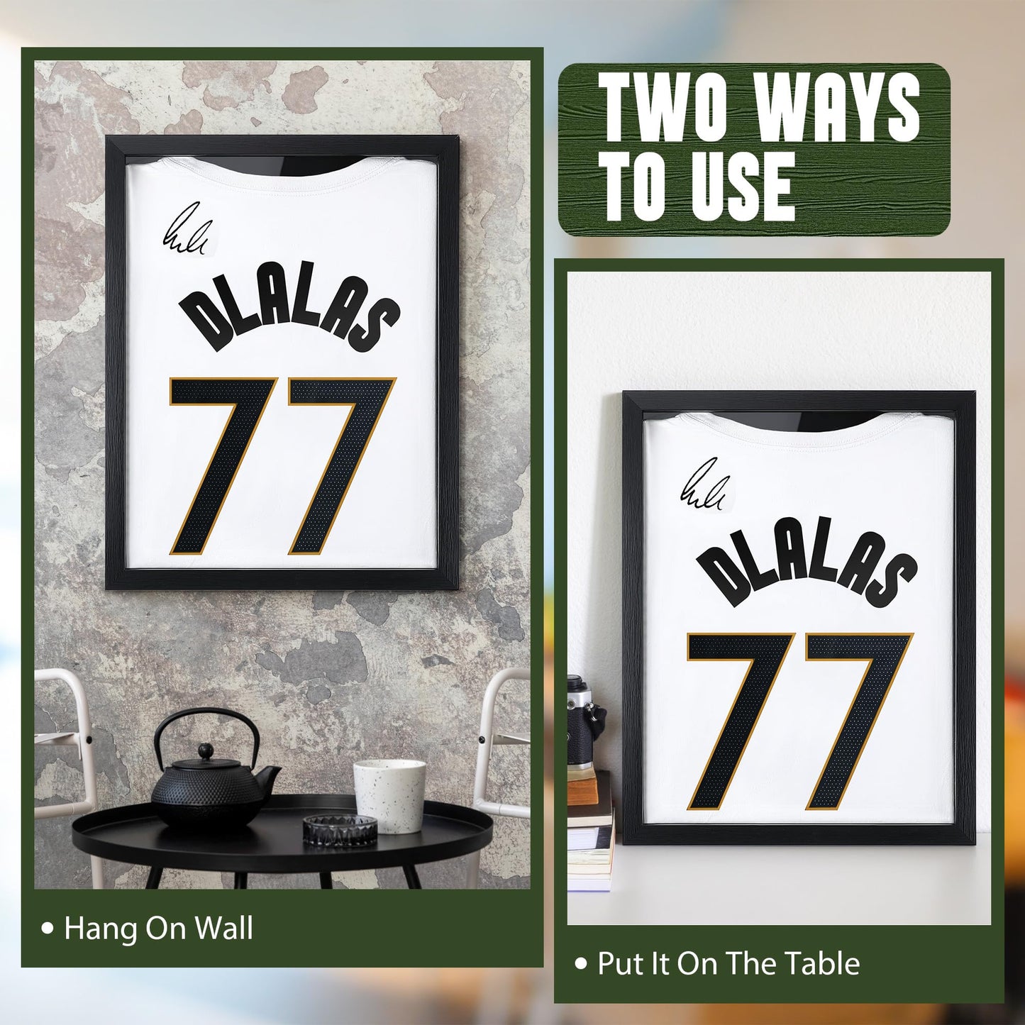 1 Pack T Shirt Display Frame, 18'' X 14'' Black Imitation Wood T Shirt Frame with 98% UV Protection Acrylic, 1" Depth of Usable Space Shadow Box, Display Case for Shirts, Jerseys, Memorabilia