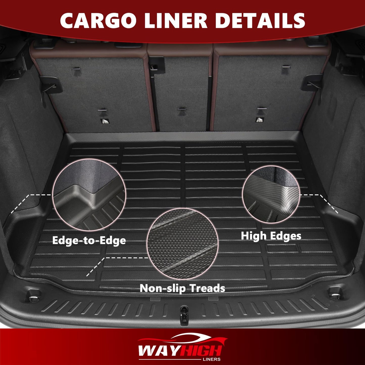 Wayhigh® Floor Mats & Cargo Liner Custom for Buick Envision 2021-2026 All Weather Protection TPE Floor Liners Front & Rear Row Full Set Envision Accessories Black