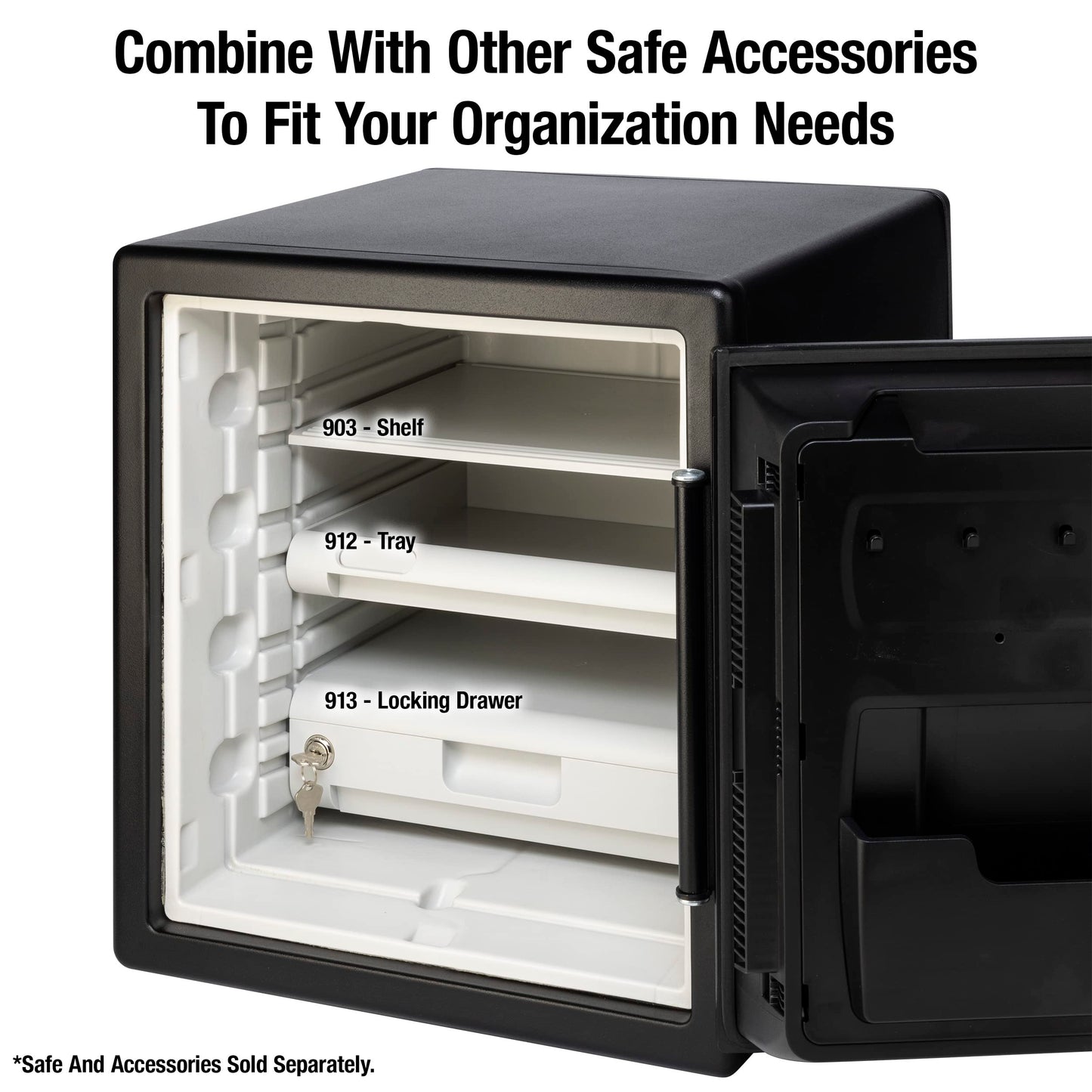 SentrySafe Locking Drawer for SFW082 and SFW123 Safes, Multi-Positional Shelf Accessory for 0.8 and 1.2 Cubic Feet Safes, 913
