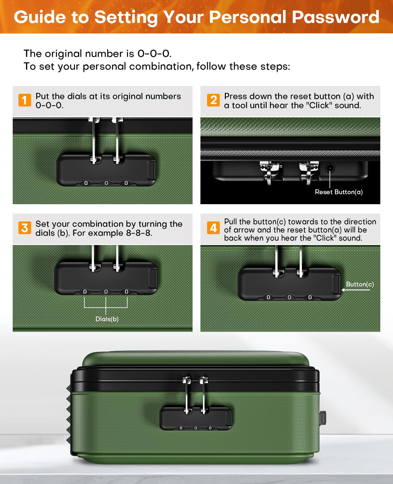 Honlunu Fireproof Document Box, Hard Case Fireproof Document Organizer with Lock, Water Resistant Safe Box for Important Documents Certificates Laptop Passports, Green