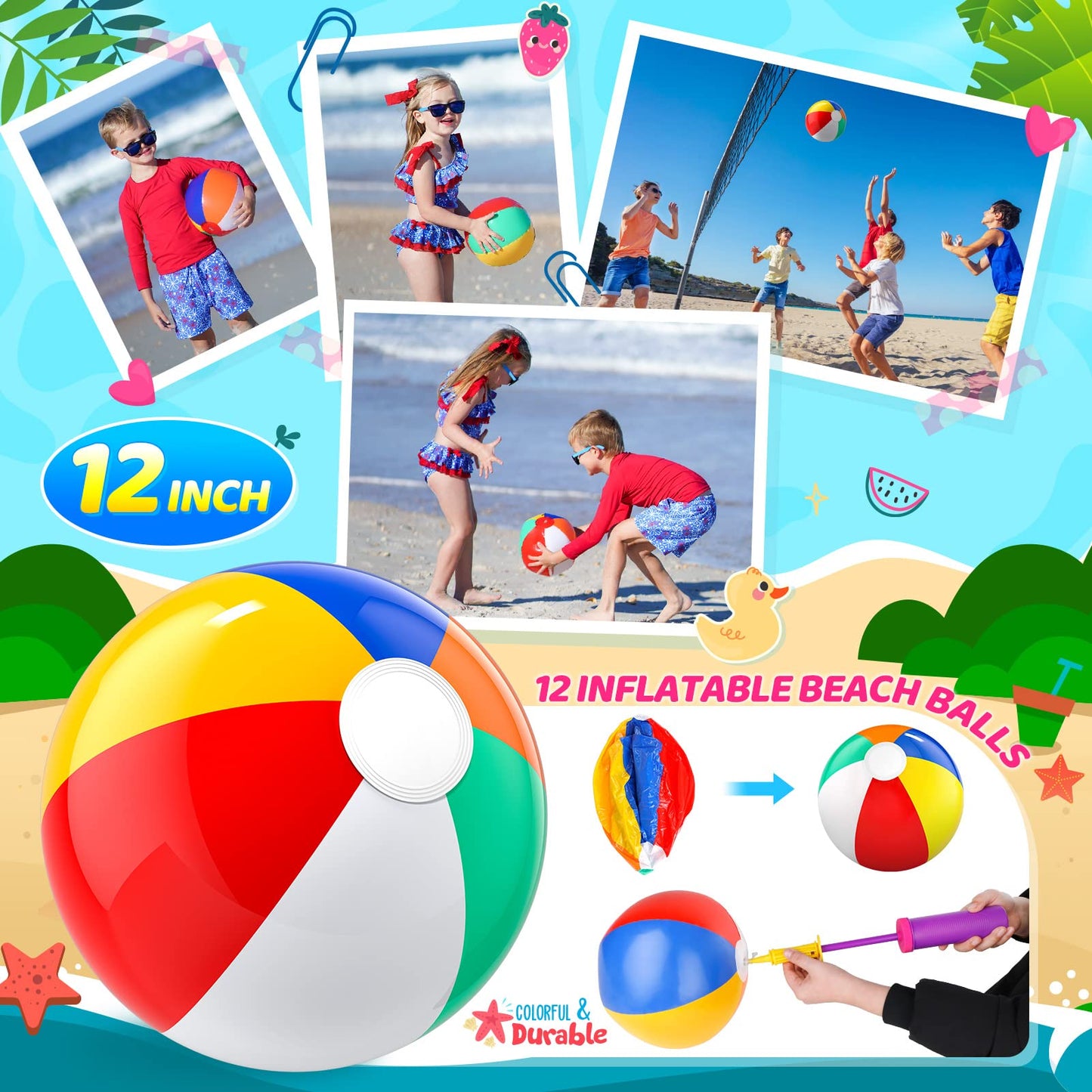 Pool Party Favors Beach Party Favors - 60 PCS Pool Toys For Kids Ages 3-8 Beach Balls Bulk, Sand Bucket and Shovels Set, Kids Sunglasses Bulk, Beach Summer Toys, Pool Party Supplies,Sand Toys