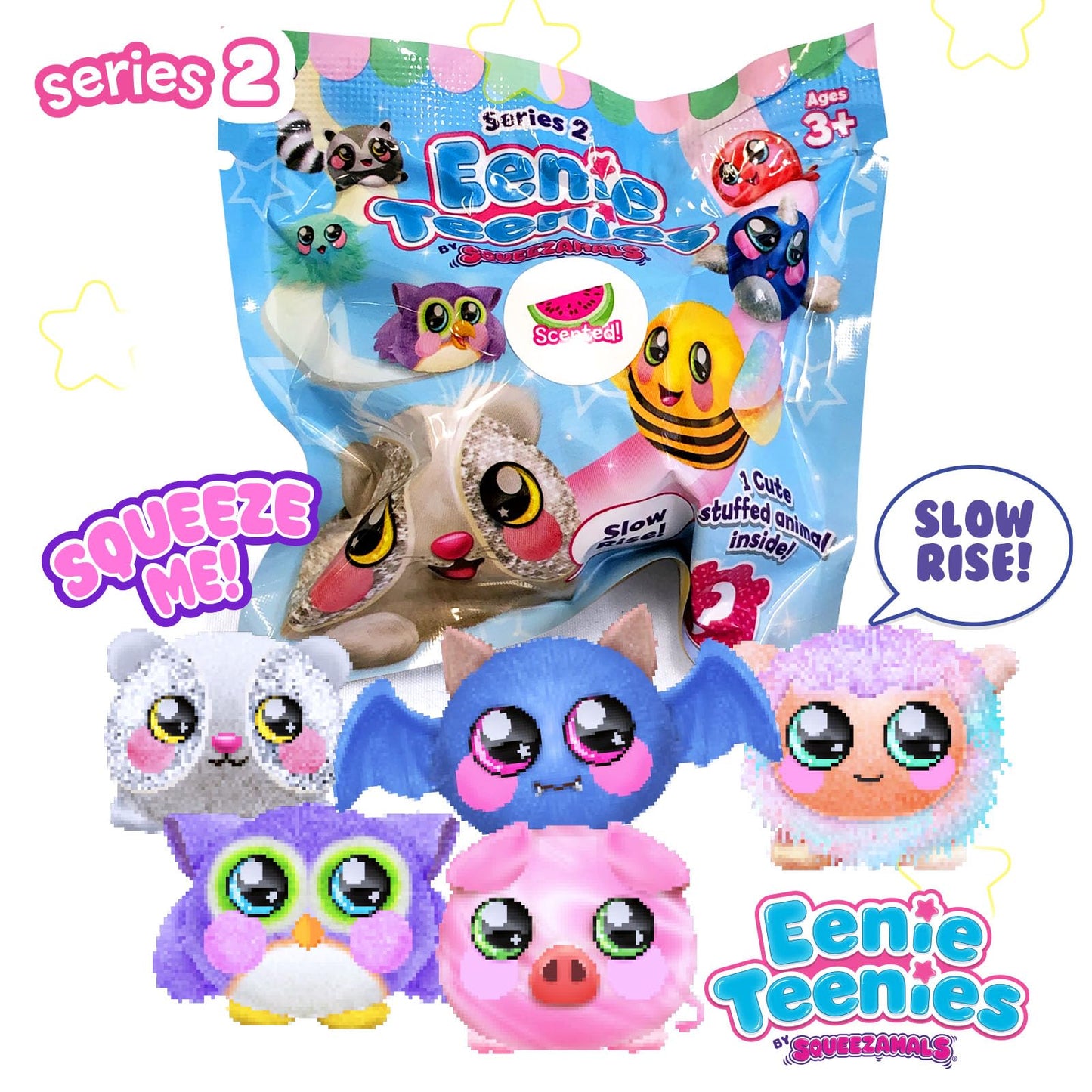 Squeezamals Eenie Teenies 10pks with an Eenie Teenie Character in Each! Collect All 24 Characters from Series 2 Mini-Blind Packed Fun! Made, Safe Materials