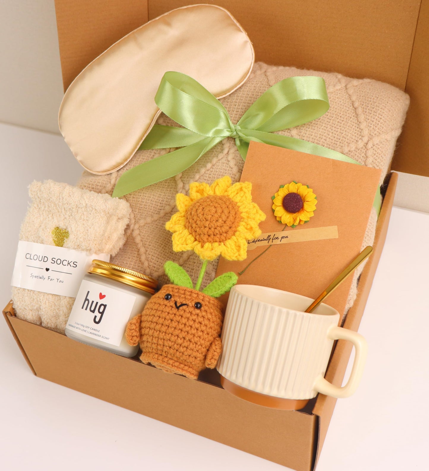 Women's Birthday Self-Care Gift Basket, Sunflower-Themed Sunshine Gift Sunshine Care Gift Set, Recovery Gift Basket ,Christmas Birthday Gift, Dedicated to Women, Mothers, Best Friends, Wives