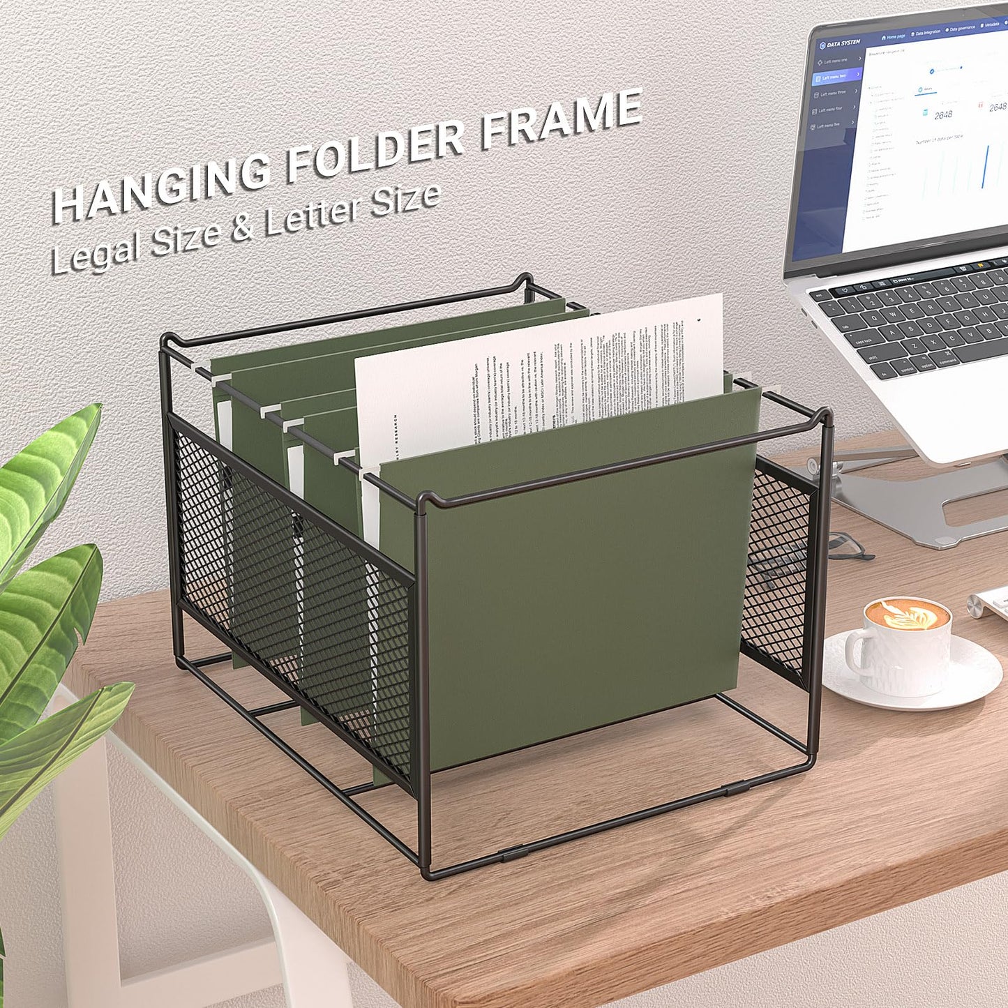 Fun storage Hanging File Folder Frame for Legal and Letter Size,Hanging File Organizer Holder Rack Hanging Folder Rails for Filing Cabinet Desk Drawer,15.2" L x 12.4" W x 10.5" H,2 Pack