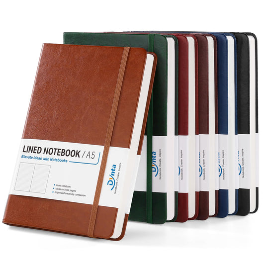 Dynta Office Notebooks 6 Pack, A5 Lined Pages, 100 GSM Paper, Hardcover, College Ruled, Professional Notebooks for Meetings, Work Notes & Everyday Writing