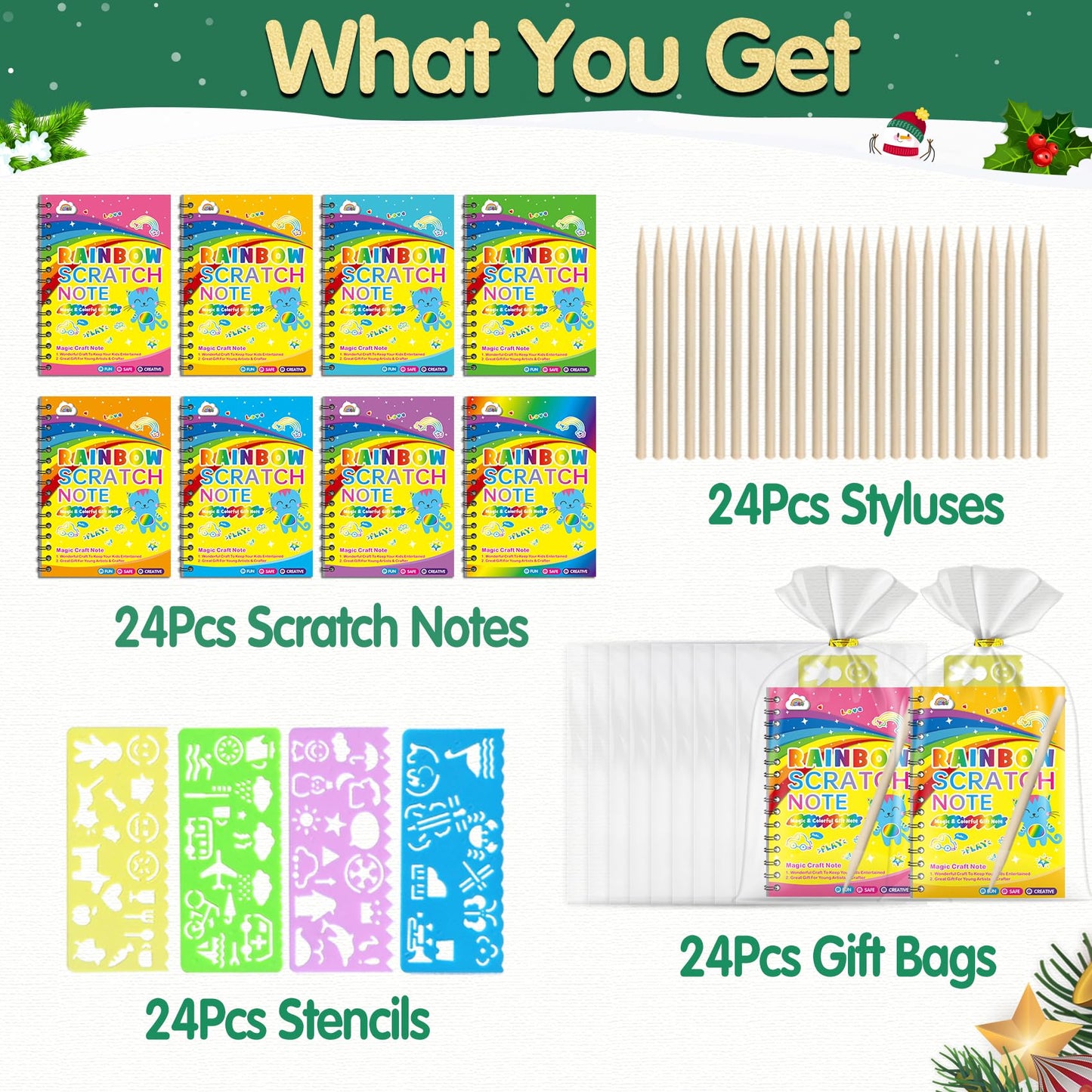 ZMLM Rainbow Scratch Party Favors Kids: 24 Pack Birthday Gifts Toy Bulk Scratch Art Notebook Birthday Goodie Bags Stuffers Girls Boys Art Craft Kit Pads Classroom Prizes School Teacher Return