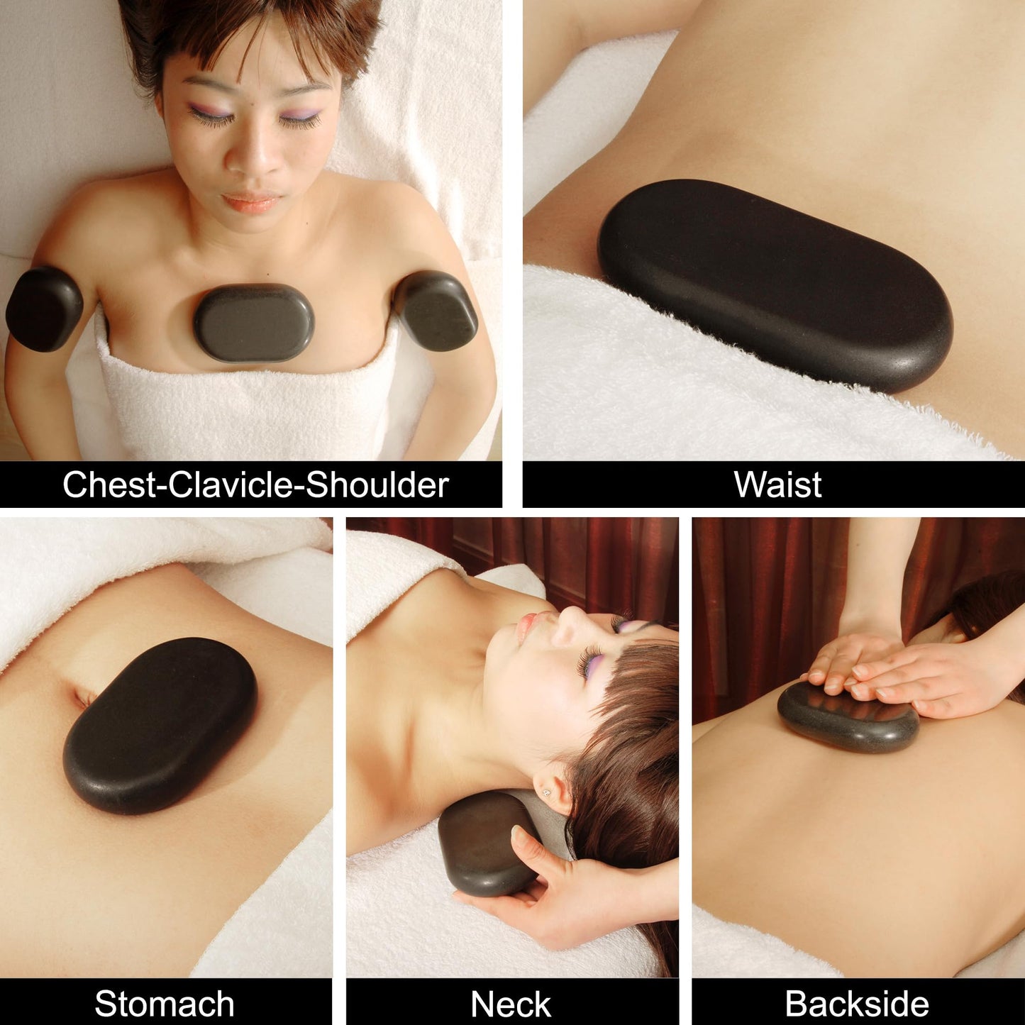 Master Massage 4 Pieces XXL Oversized Super Extra Large Oval Shape Basalt Massage Hot Stone Massage Stone Warm Stone Set-6” x 3.4“x 1.1”-Spa-Beauty-Salon-Massage