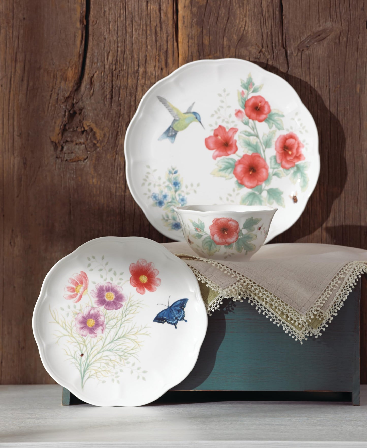 Lenox 883319 Butterfly Meadow Flutter 12Pc Dinnerware Set,Multicolor