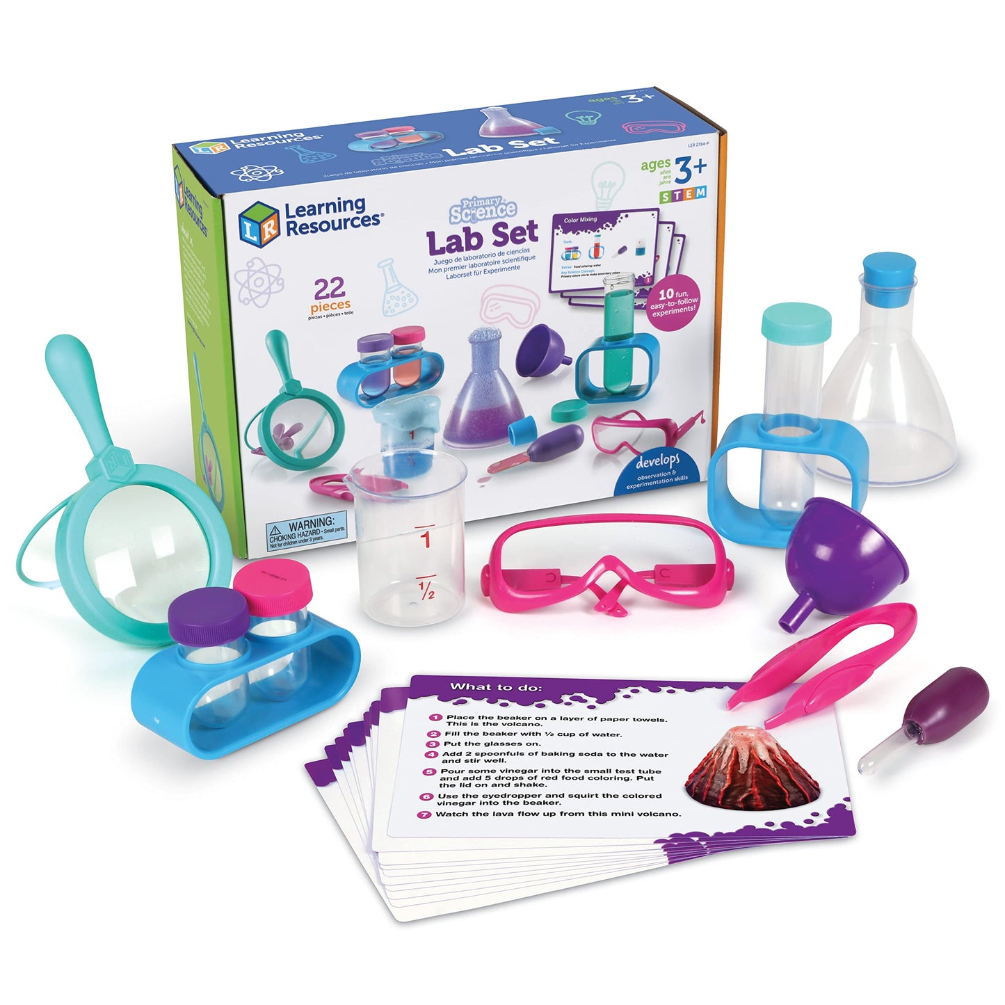 Learning Resources Primary Science Lab Set Pink, 22 Pieces, Ages 3+, Science Kits, Experiments for Kids, STEM Toys, Sensory Tube