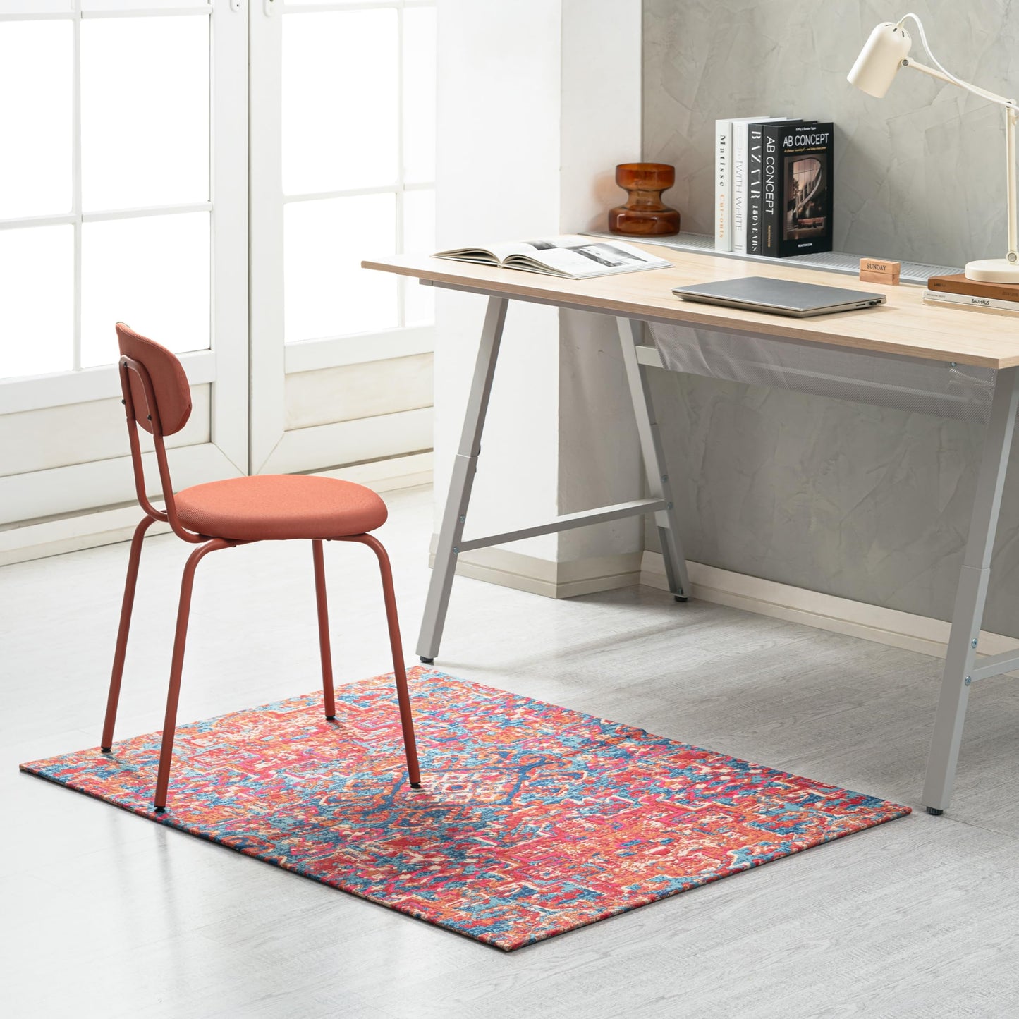 Anji Mountain Rug'd Chairmat - Anti-Slip Design Office Desk Accessories, Jacquard Woven Top, Versatile Office Chair Mat for Low Pile Carpets & Hard Surfaces, Chair Mat Essentials- Merida (36 x 48")
