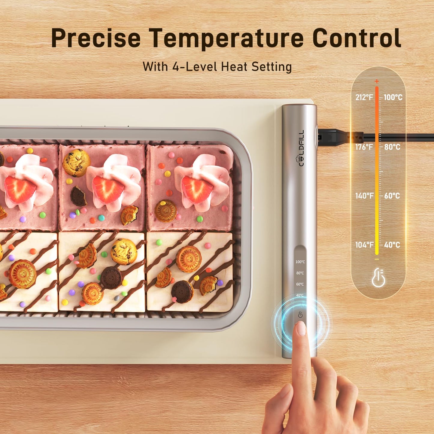 Warming Mat for Food – Fast Electric Warming Tray for Parties with 6-Hour Timer, 10s Rapid Heating, 4 Temperature Settings, Easy-to-Clean Nano Material, for Buffets, Defrosting,Beige